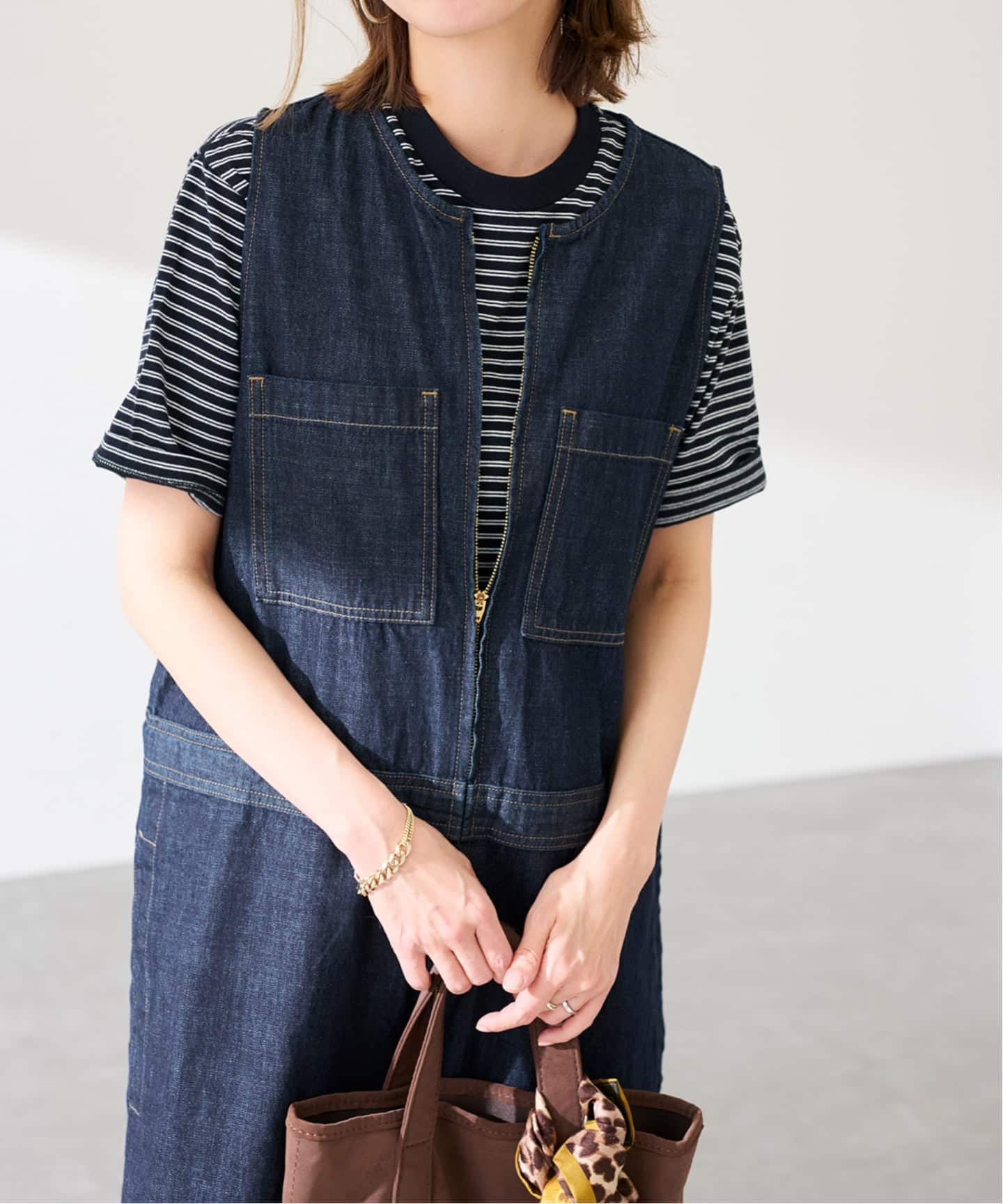 ≪追加≫WHITE FIELD/ホワイトフィールド ノースリーブオールインワン