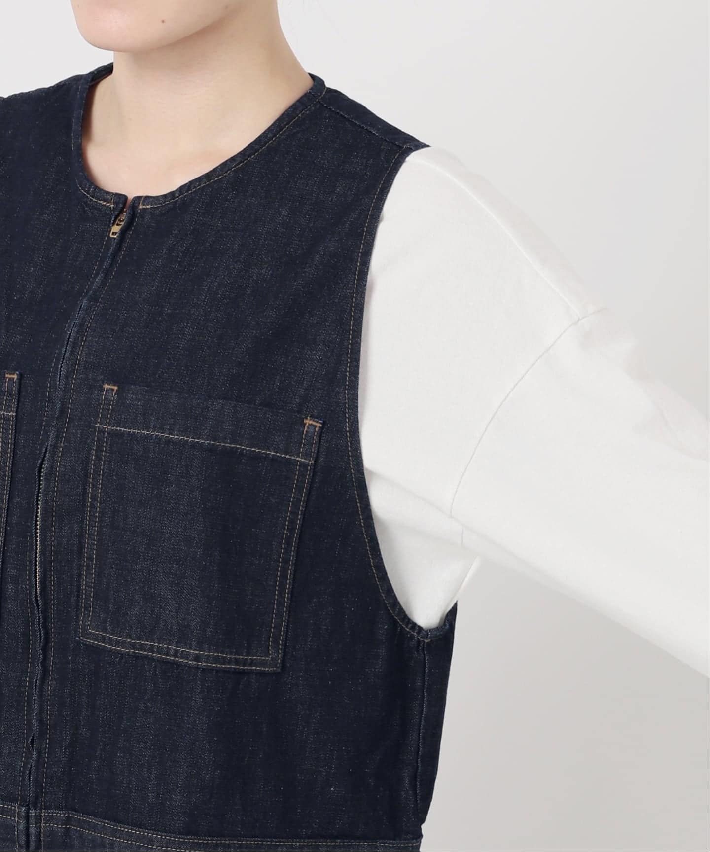 ≪追加≫WHITE FIELD/ホワイトフィールド ノースリーブオールインワン