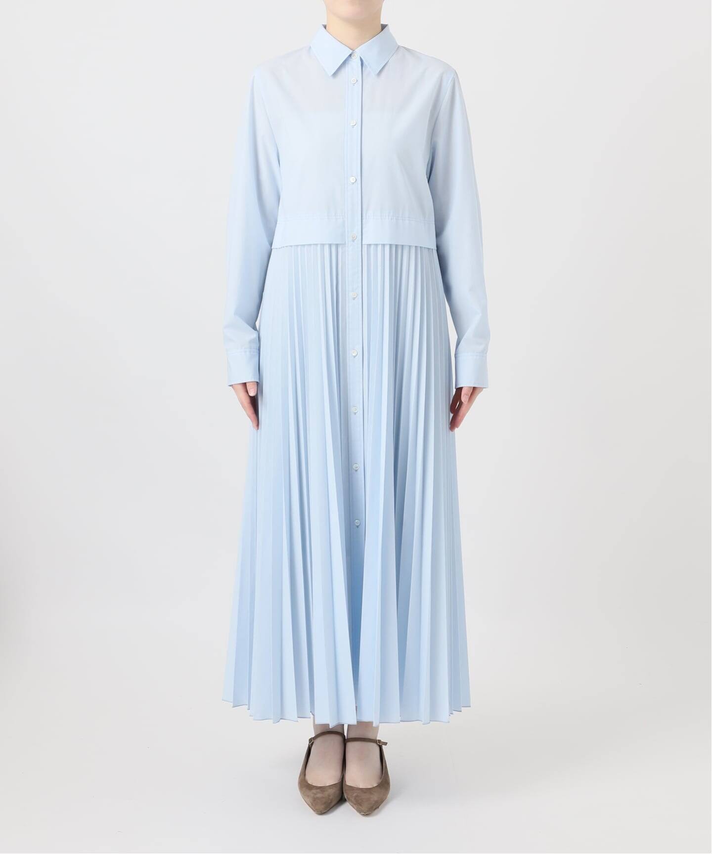 新品 NOBLE ノーブル シルク100％ ロングシャツ ワンピース プリーツシャツワンピース（ワンピース）｜NOBLE（ノーブル）の通販