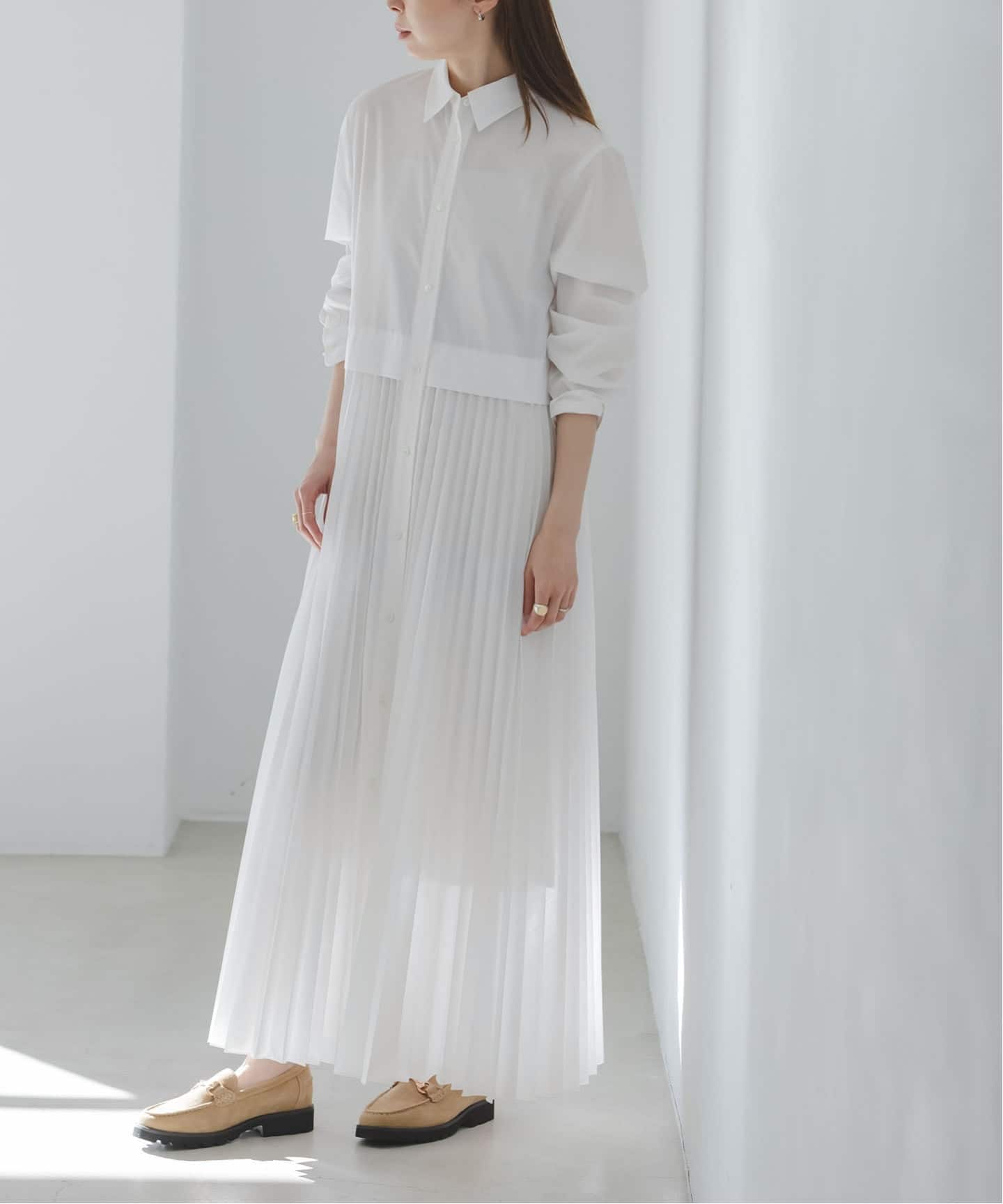 Noble　ノーブル　 プリーツシャツワンピース 追加予約》プリーツシャツワンピース（ワンピース）｜NOBLE（ノーブル