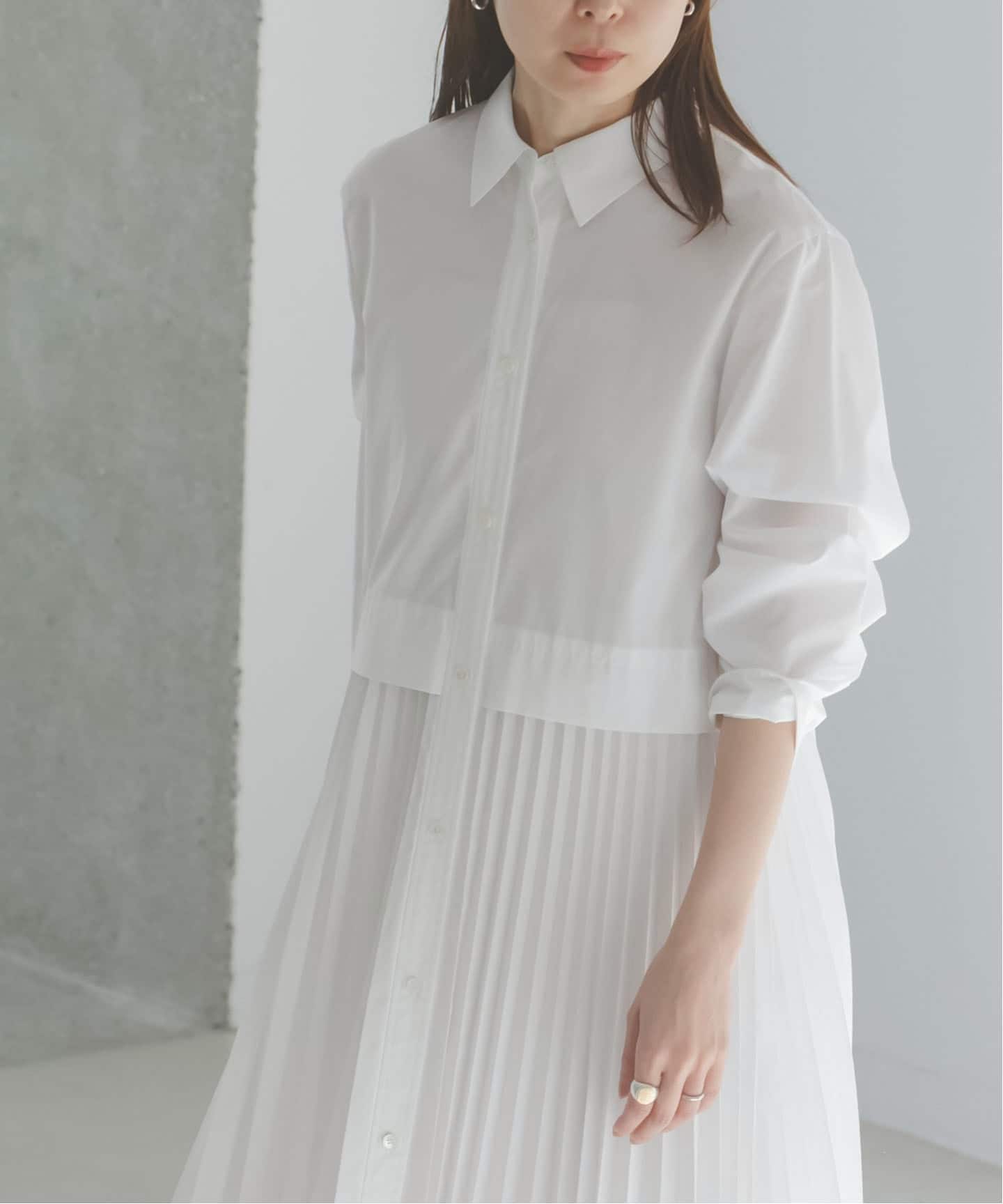 追加予約》プリーツシャツワンピース（ワンピース）｜NOBLE（ノーブル