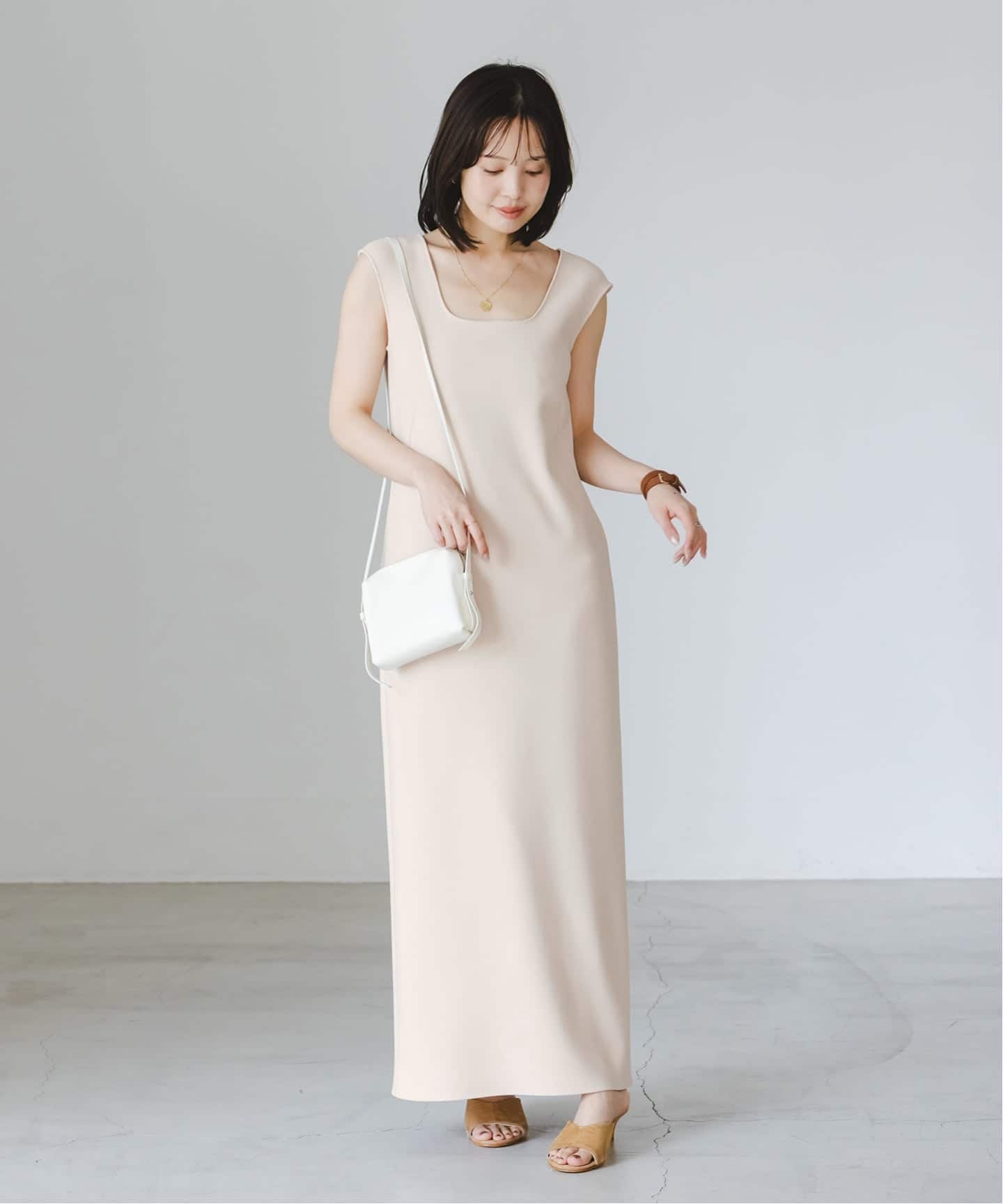 noble 26SS【洗える】コンフォートジャージー2WAYワンピース38 追加予約・新色》【洗える】コンフォートジャージー2WAYワンピース