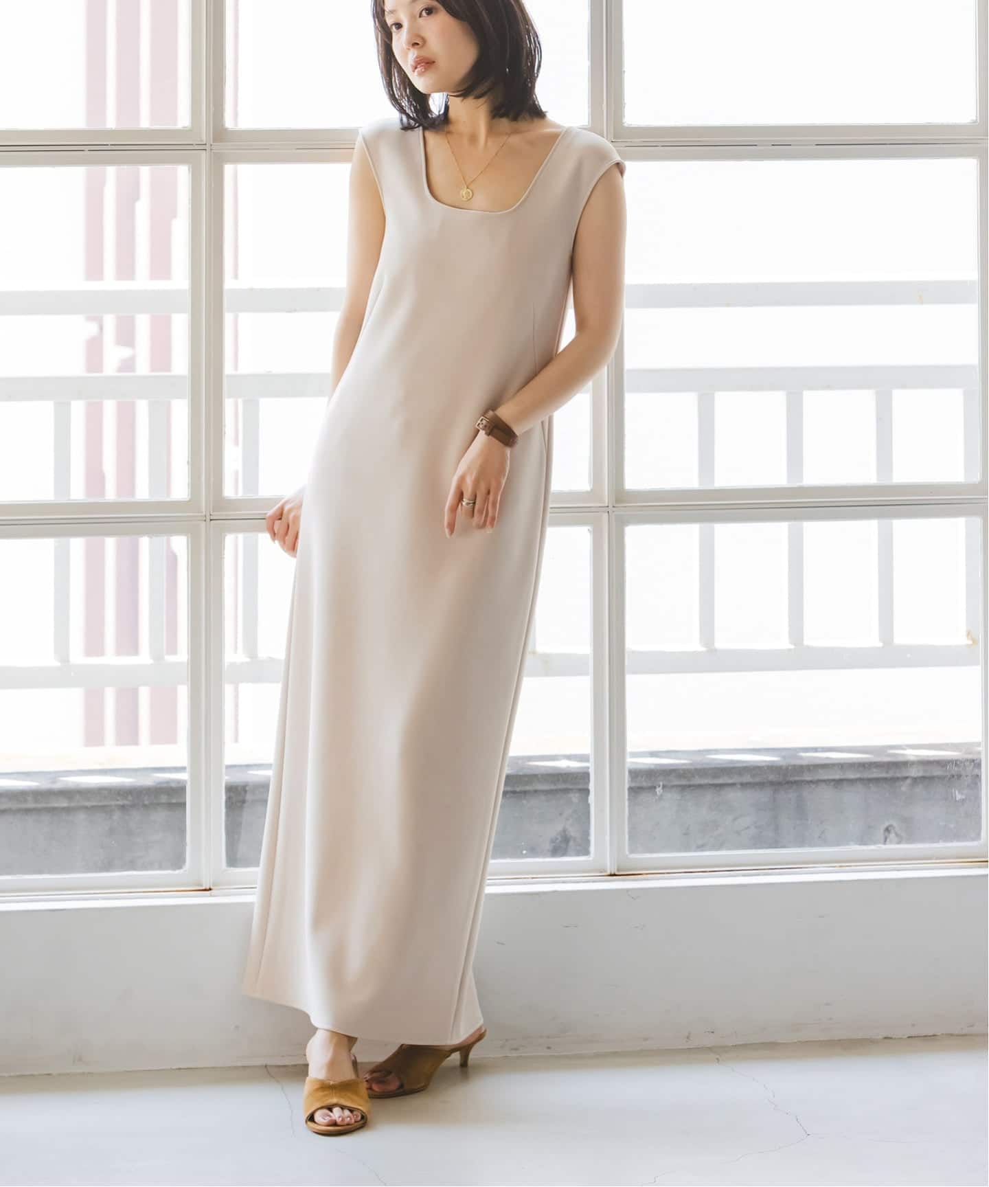 noble 26SS【洗える】コンフォートジャージー2WAYワンピース38 追加予約・新色》【洗える】コンフォートジャージー2WAYワンピース