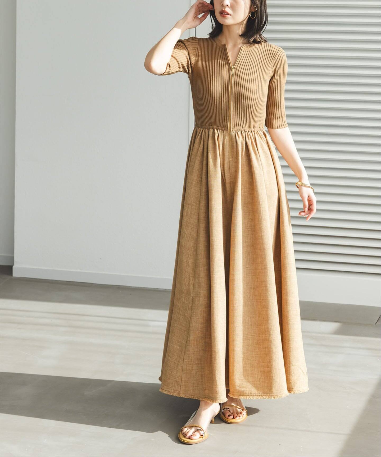 予約》フロントジップドッキングワンピース（ワンピース）｜NOBLE