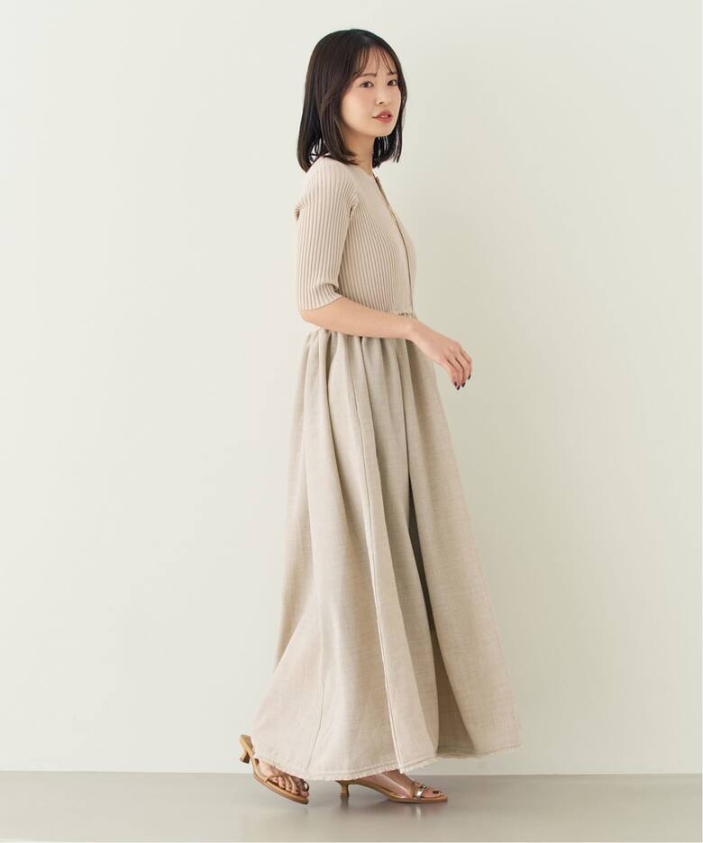 追加・新色》【洗える】フロントジップドッキングワンピース