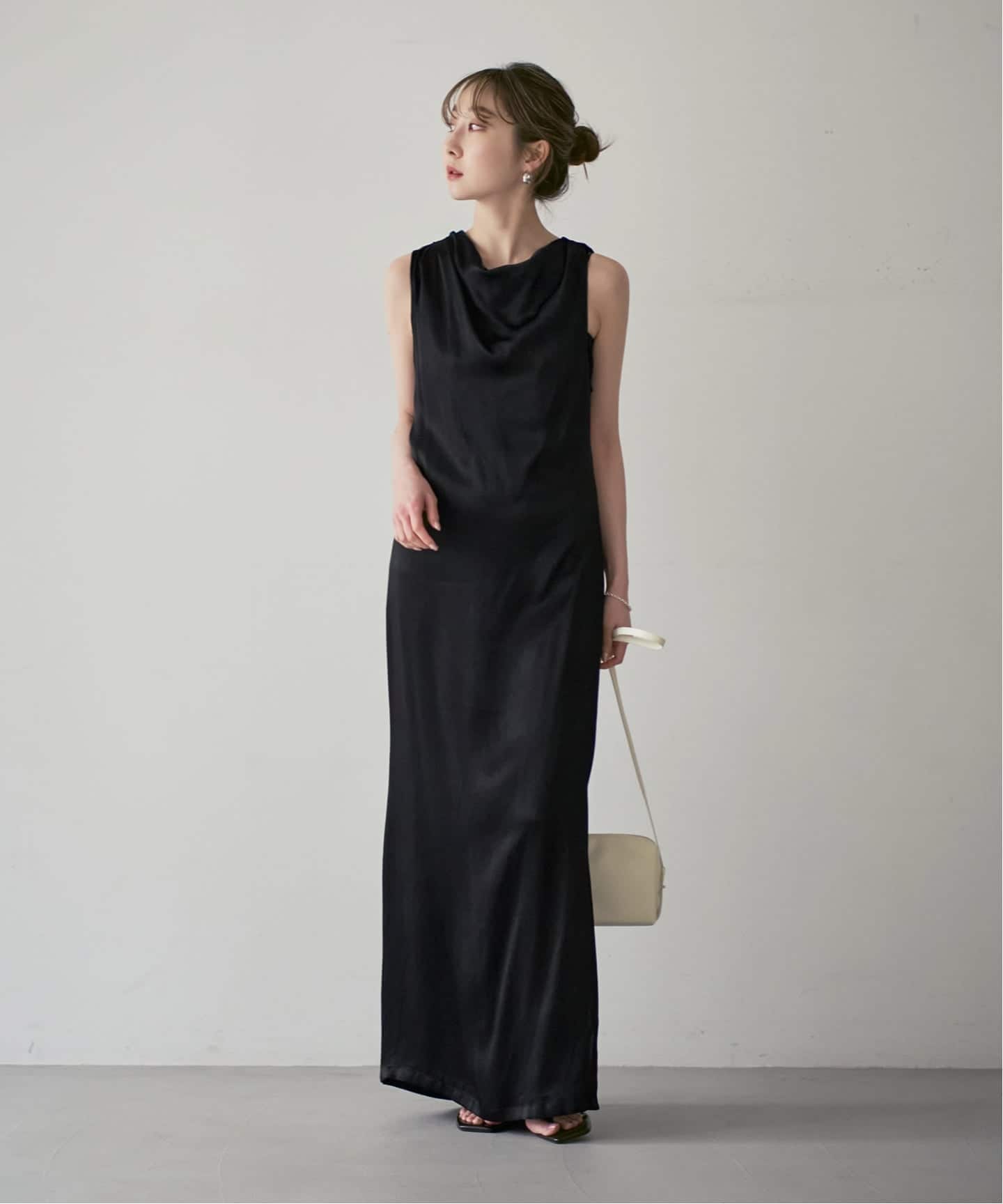 determ/デターム Collagen Satin Draped Dress（ワンピース）｜NOBLE