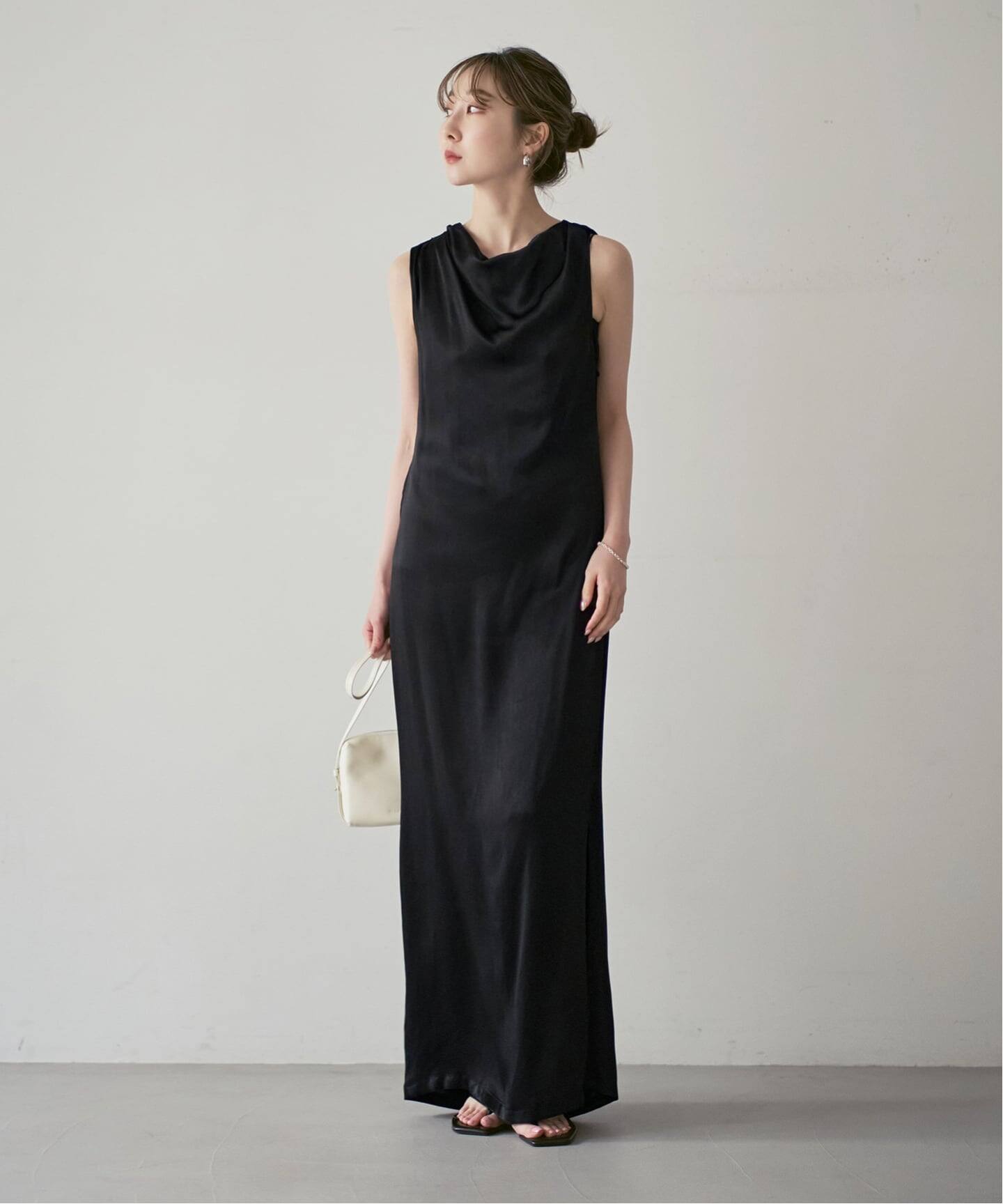 determ/デターム Collagen Satin Draped Dress（ワンピース）｜NOBLE 
