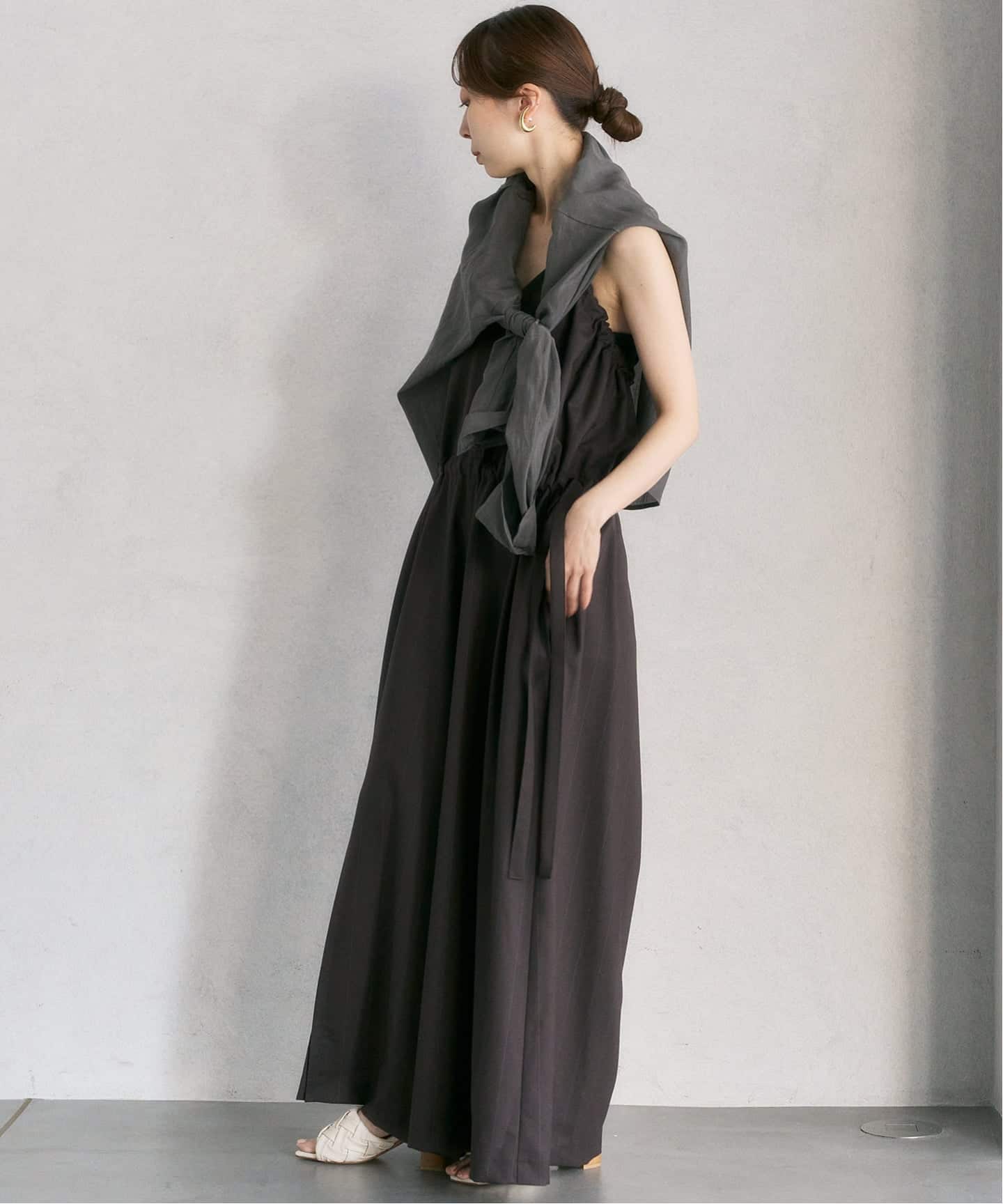 UJOH ウジョー ロングワンピース ベルト付 黒 M Ujoh/ ウジョー Halter Neck Jumpsuit（ワンピース）｜NOBLE（ノーブル