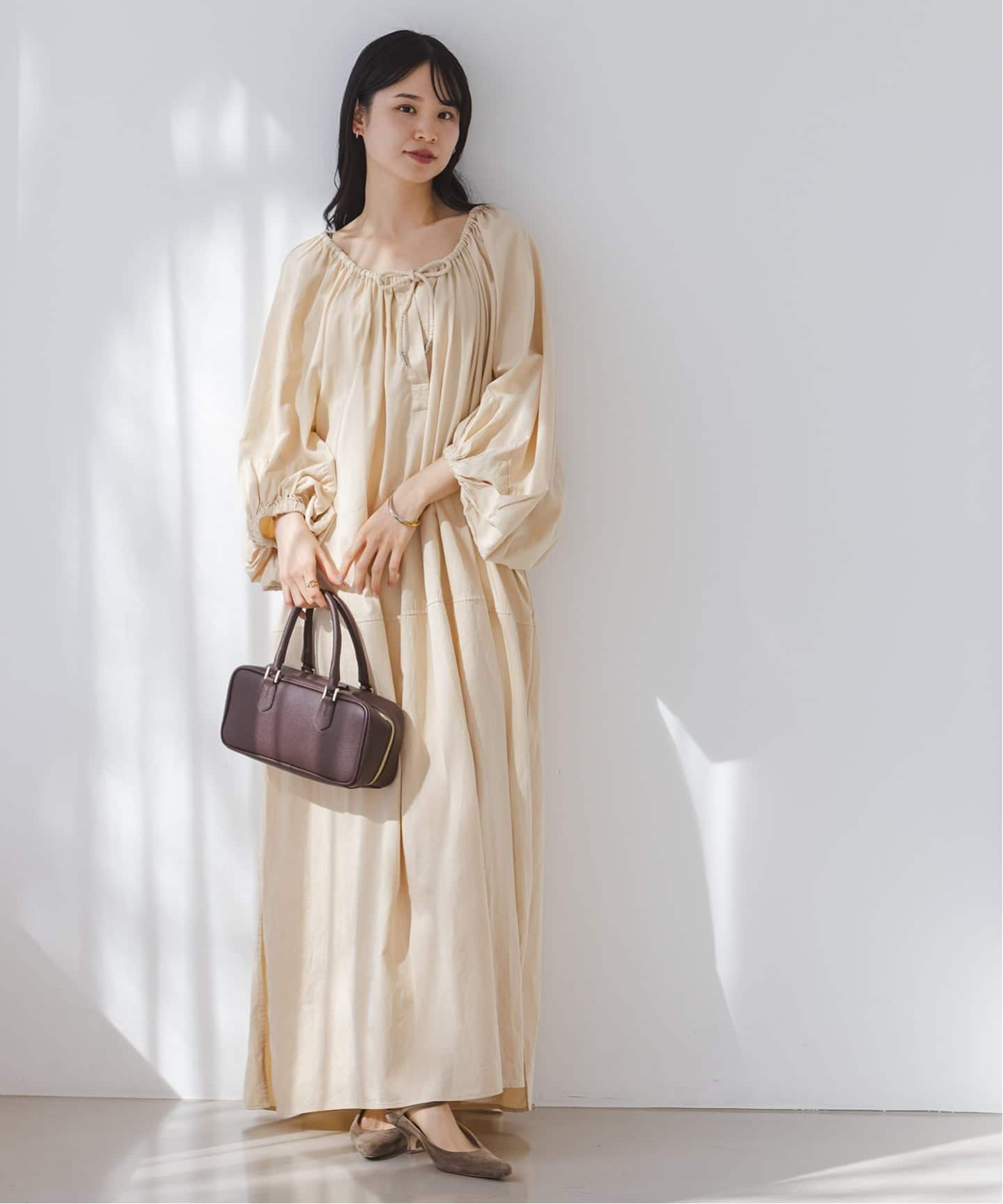 予約・NOBLE別注》venit/ヴェニット コットンシルクバルーンスリーブ