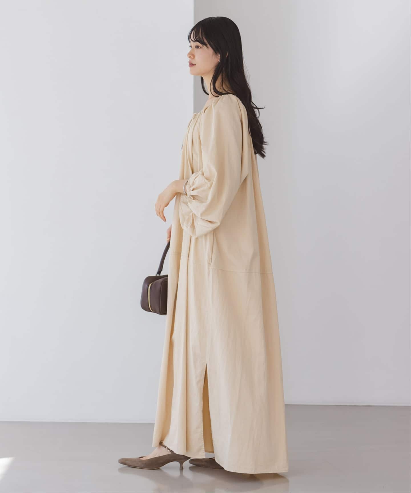 予約・NOBLE別注》venit/ヴェニット コットンシルクバルーンスリーブ