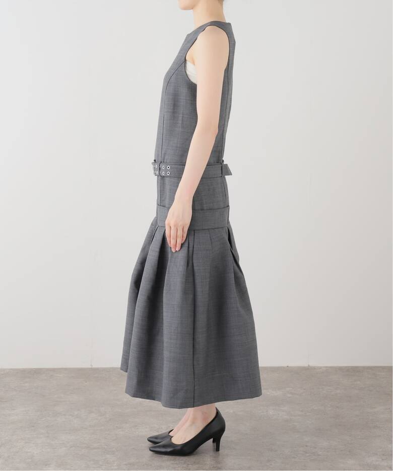 GANNI / ガニー Wool Melange Suiting Belted Long D（ワンピース 