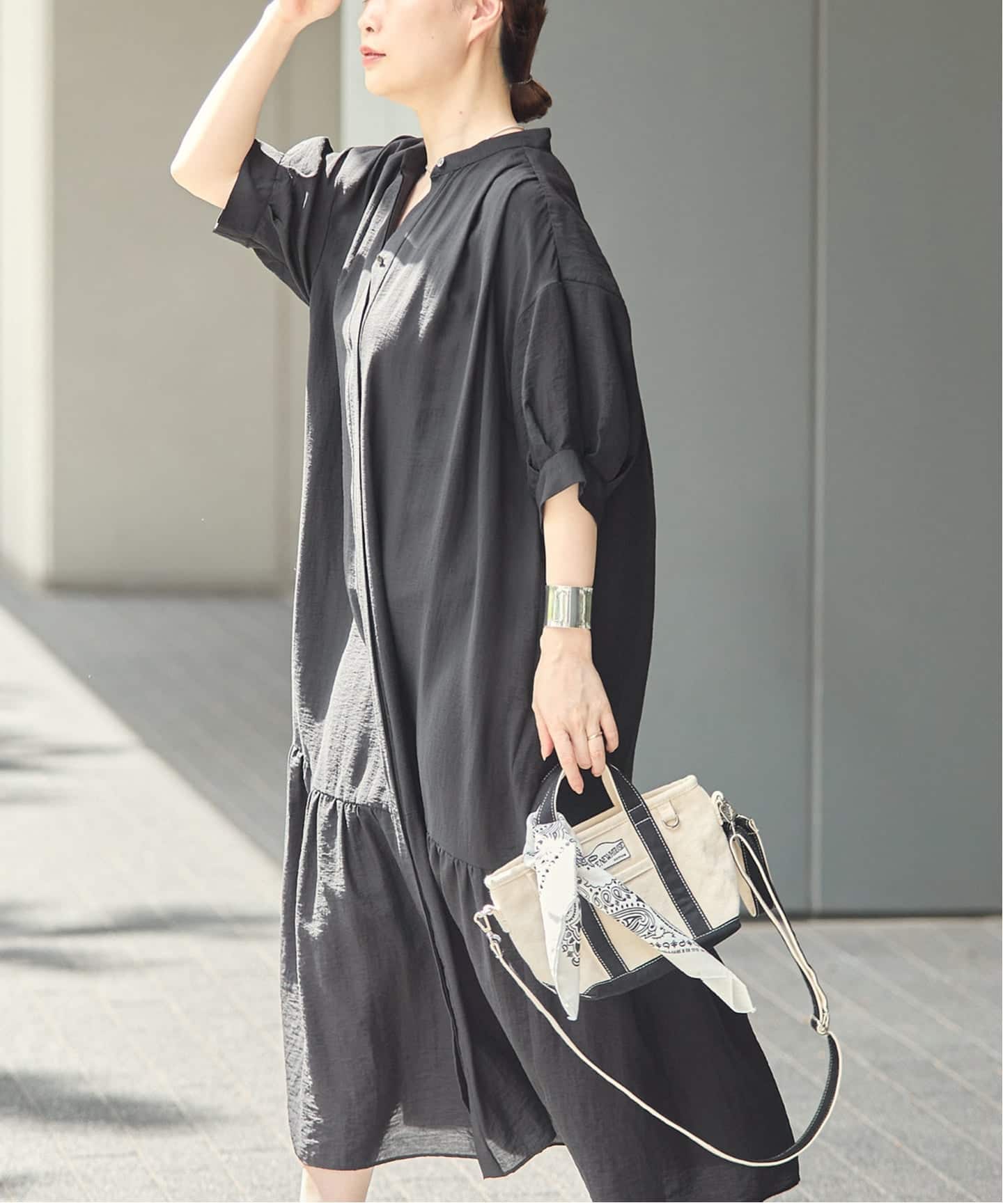 journalstandard luxe リノアクロスタックワンピースplage 予約/手洗い可》シアーシルクミックスタックワンピース（ワンピース