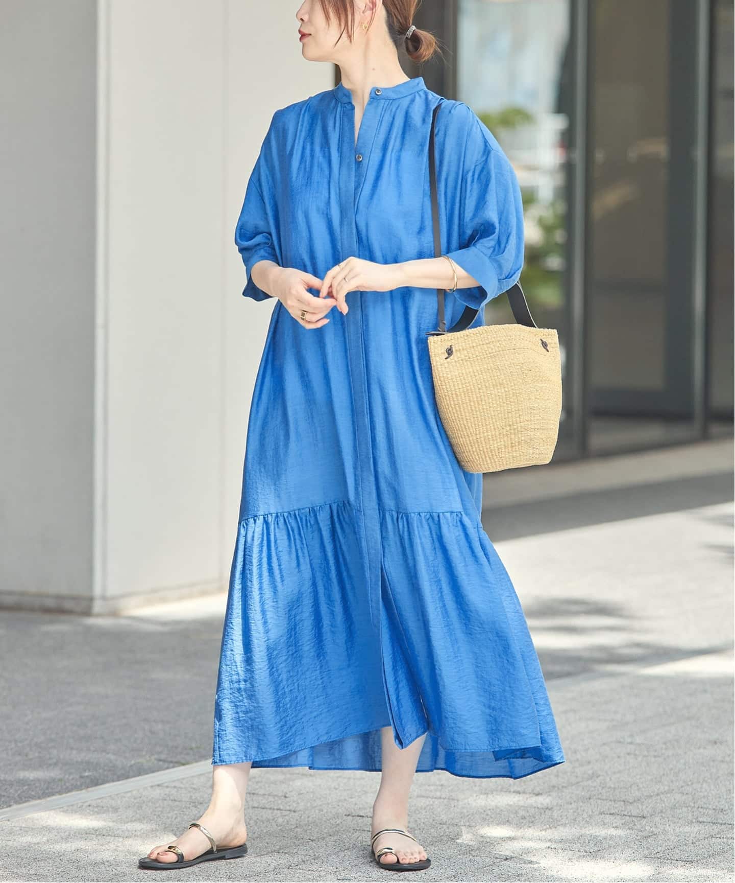 journalstandard luxe リノアクロスタックワンピースplage 予約/手洗い可》シアーシルクミックスタックワンピース（ワンピース