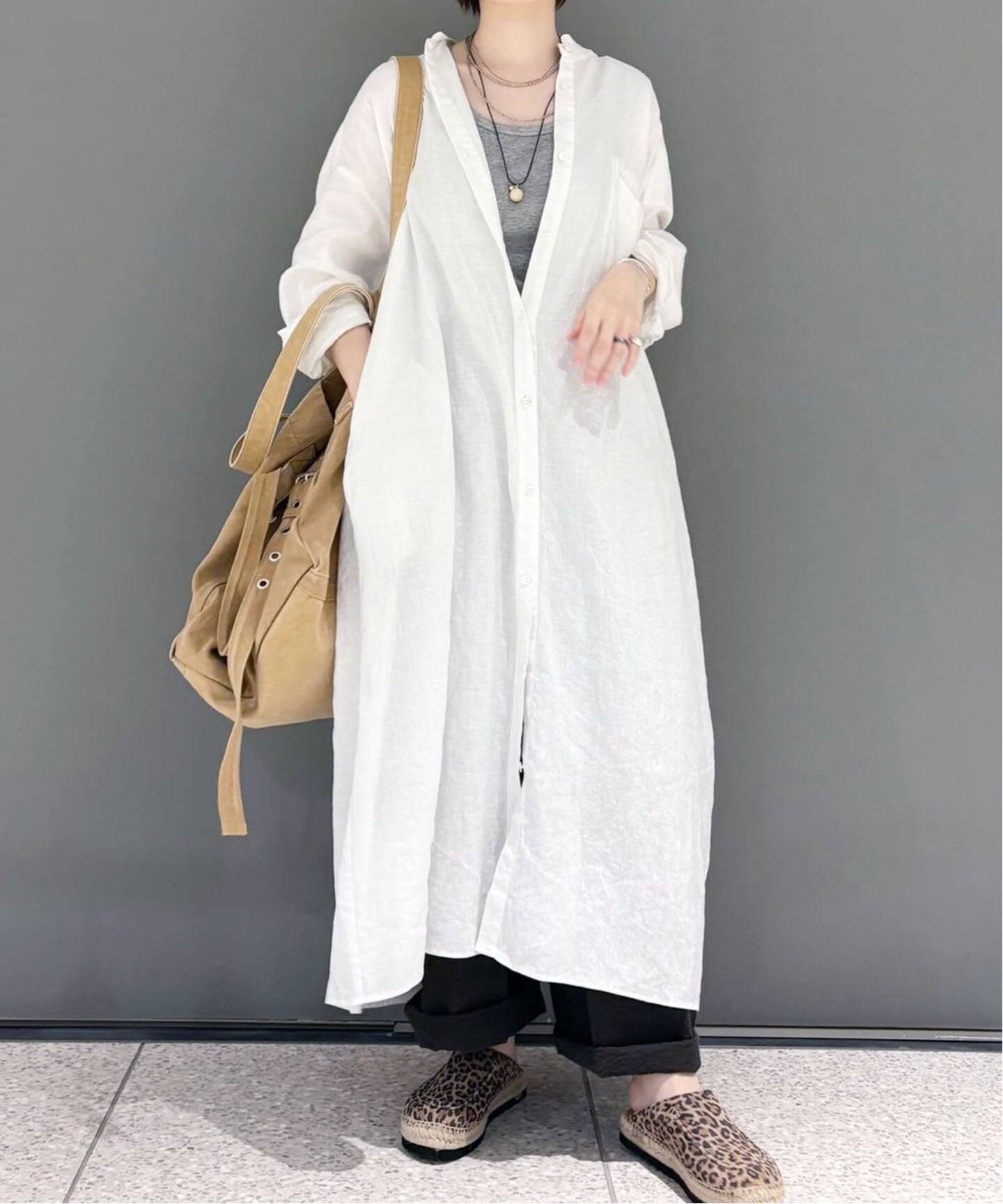 ソフトリネン シャツワンピース（ワンピース）｜journal standard luxe 