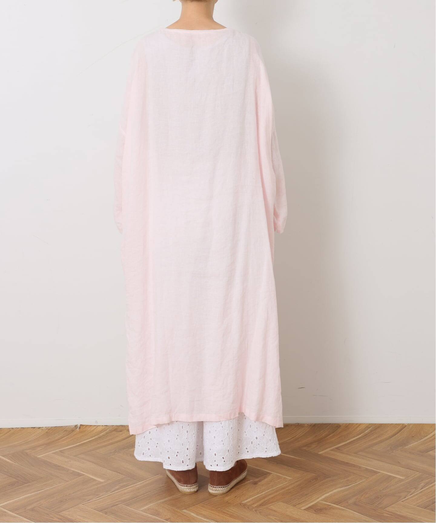【ジャーナルスタンダード】リネン100% Aラインフレアワンピース ピンク 追加》エアリネン Plain-DRESS（ワンピース）｜journal standard luxe