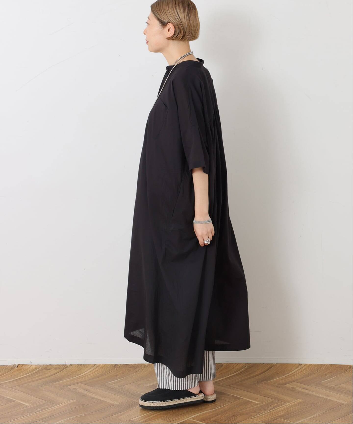 SOIL】60s CAMBRIC BANDED COLLAR DRESS（ワンピース）｜journal