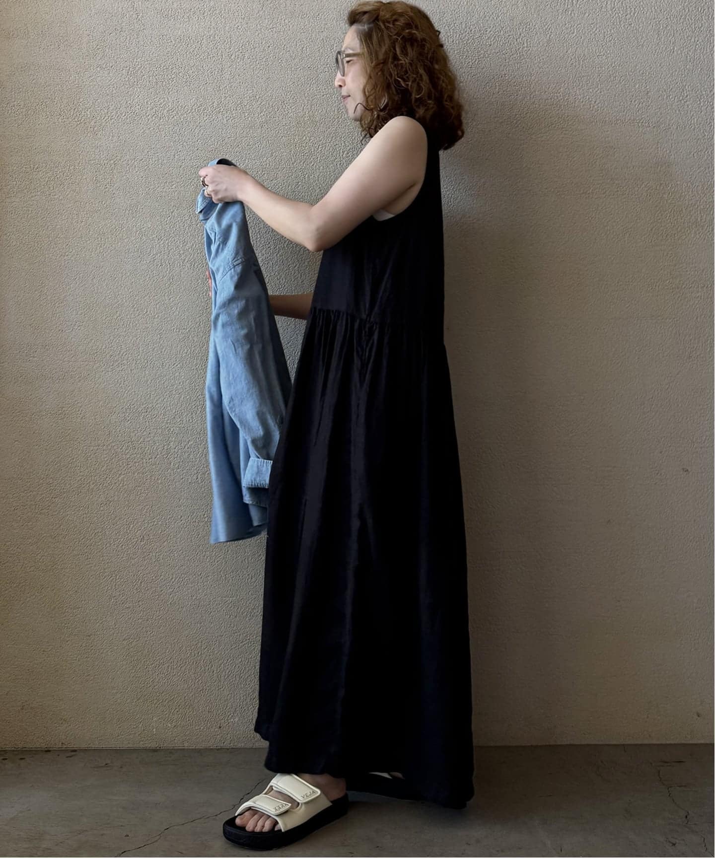 ARMEN】LINEN PLAIN BOAT NECK DRESS（ワンピース）｜journal standard