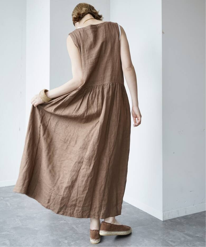 ARMEN】LINEN PLAIN BOAT NECK DRESS（ワンピース）｜journal standard 