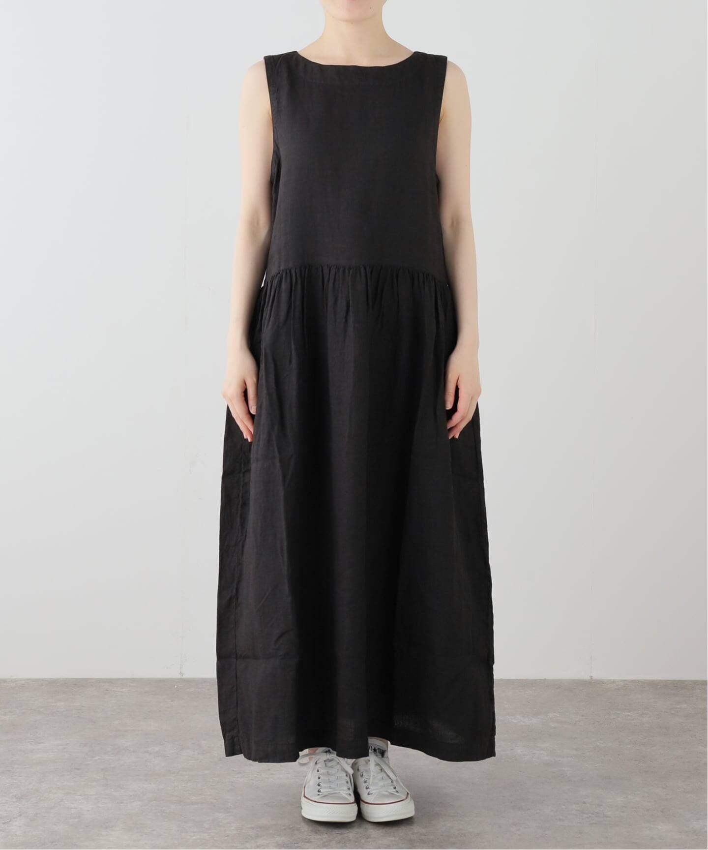 ARMEN】LINEN PLAIN BOAT NECK DRESS（ワンピース）｜journal standard