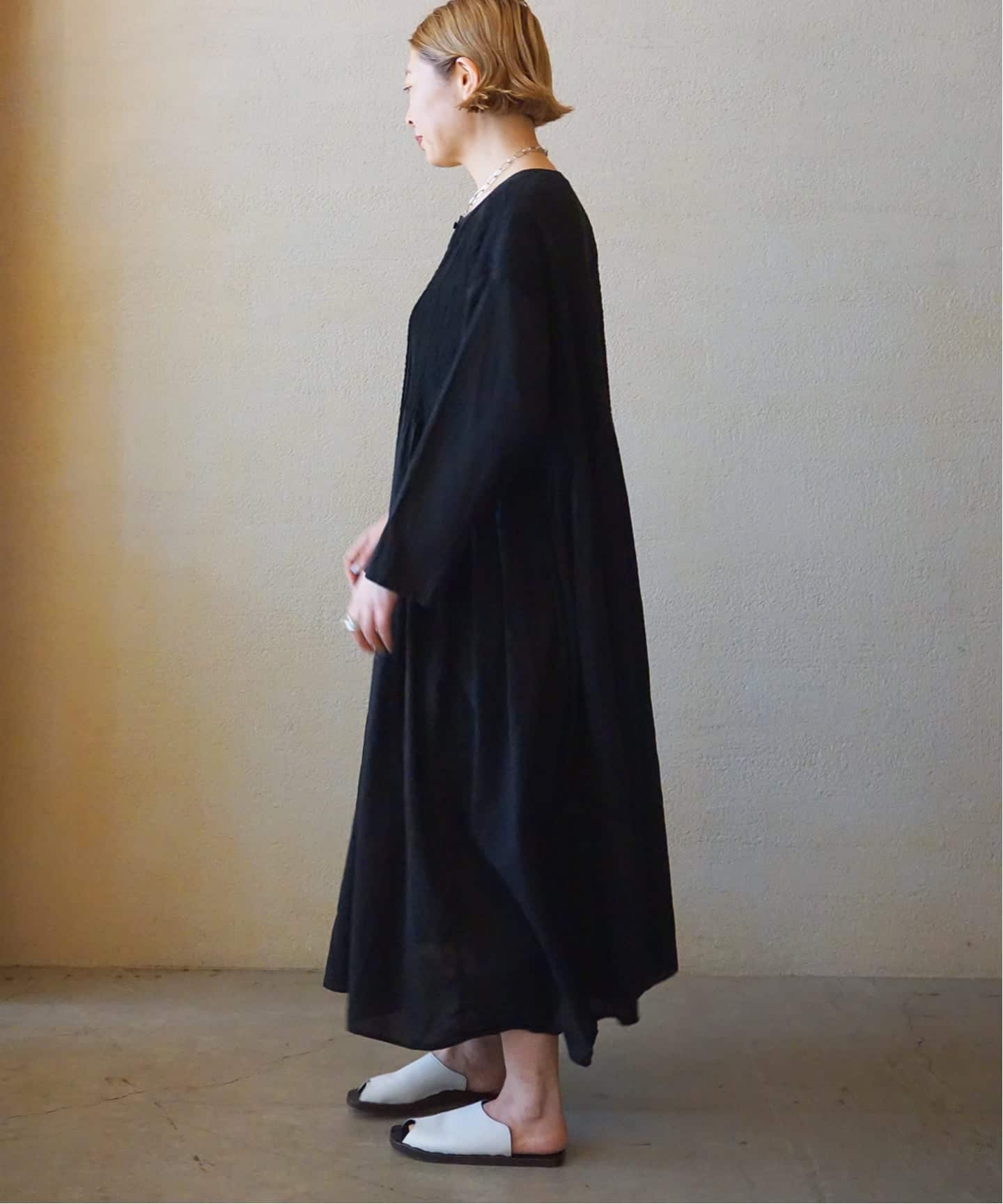 maison de soil】OVERDYE CREW-NECK BUTTON SHIRT MA（ワンピース