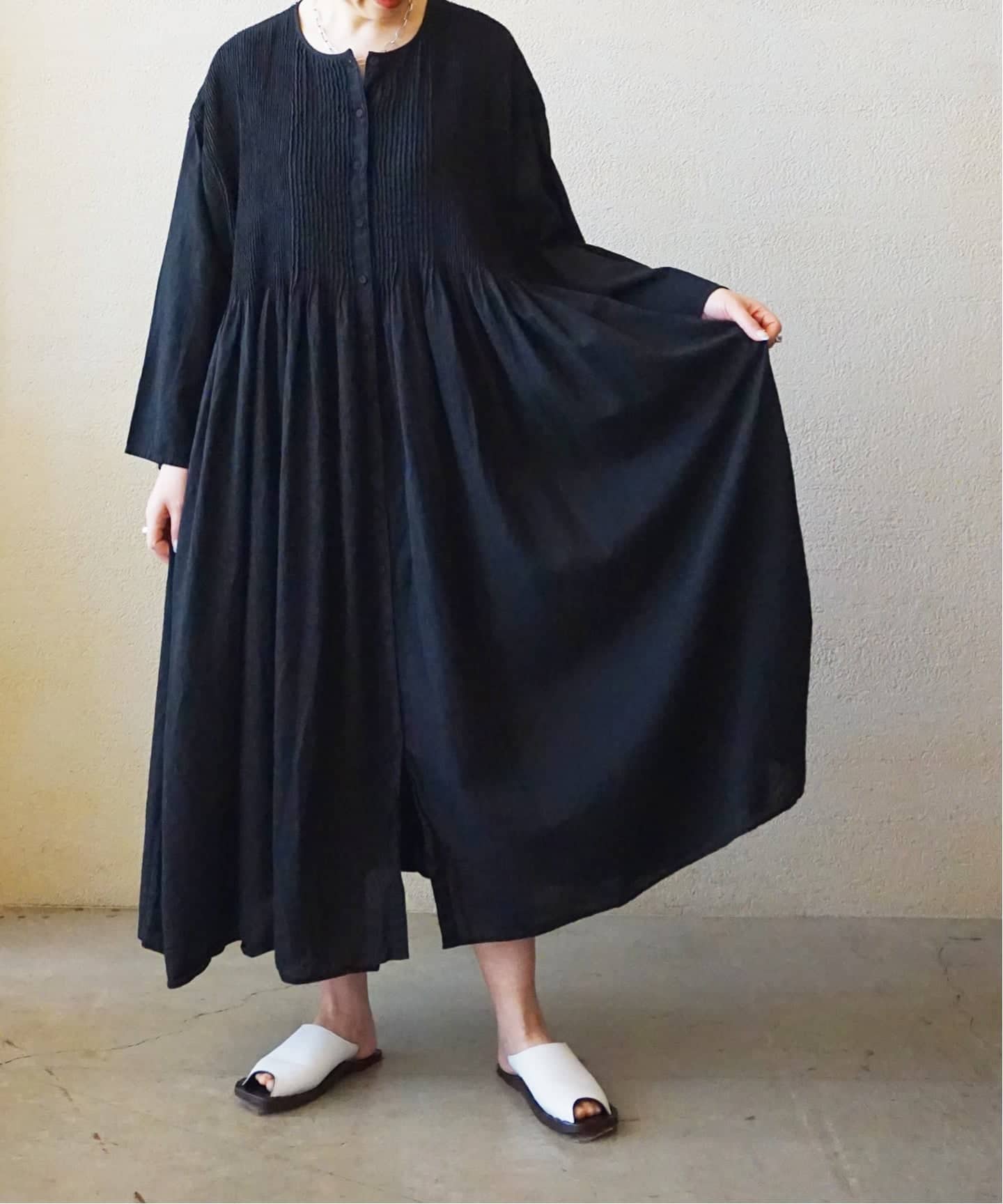 maison de soil】OVERDYE CREW-NECK BUTTON SHIRT MA（ワンピース