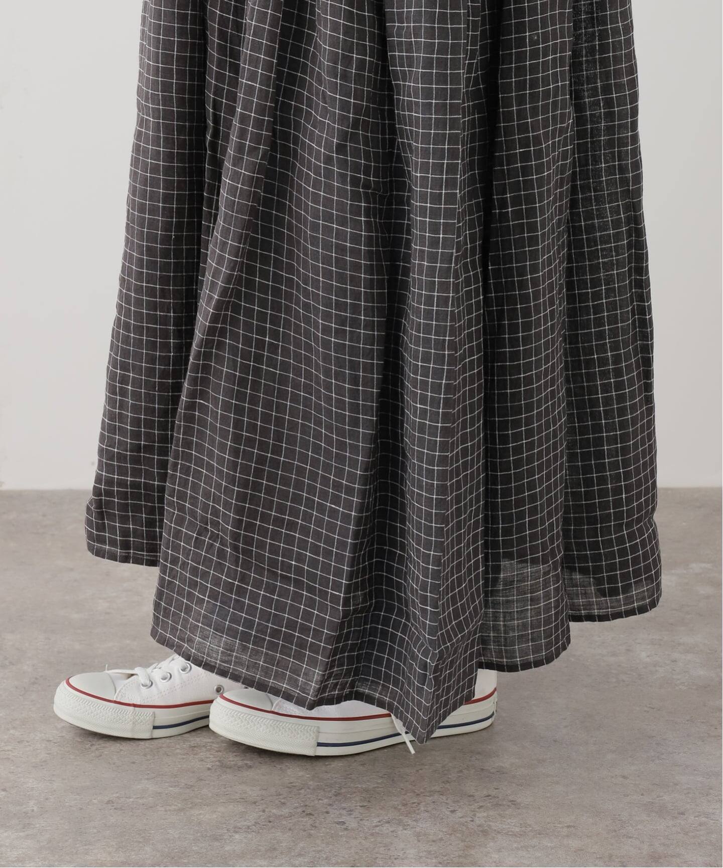 geoge13　メゾンドソイル ジャーナルスタンダードラックス　ワンピース maison de soil 】 LINEN CHECK DRESS（ワンピース）｜journal