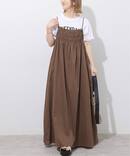 《予約》リネンミックスギャザーキャミワンピース