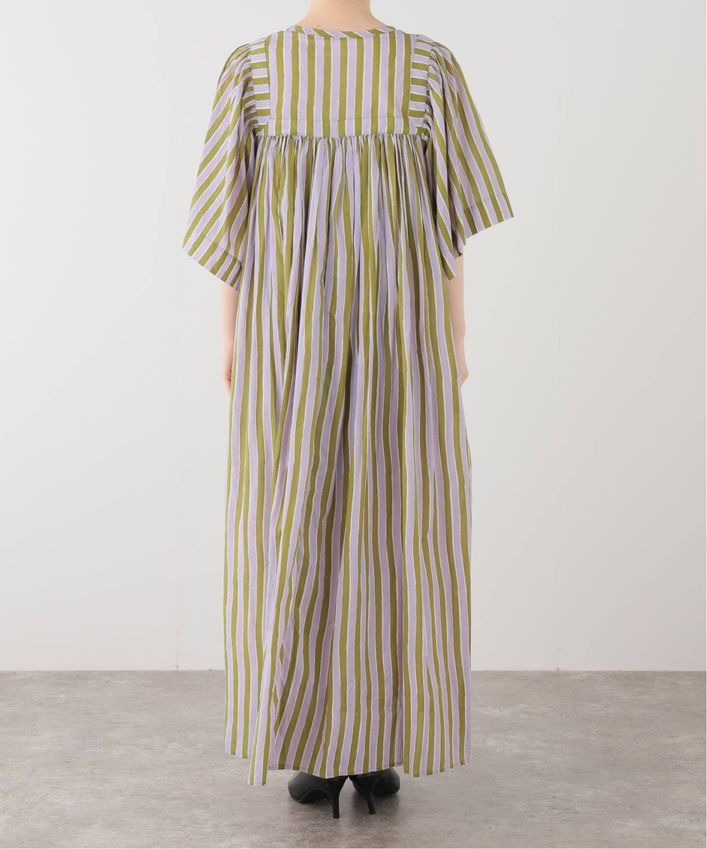 SARA MALLIKA/サラマリカ】 Cotton Wave Stripe Print Ha：ワンピース