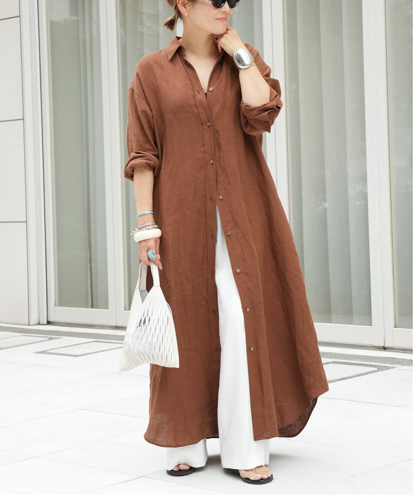ドゥーズィエムクラス リネン シャツワンピース 予約》LInen シャツドレス（ワンピース）｜Deuxieme Classe