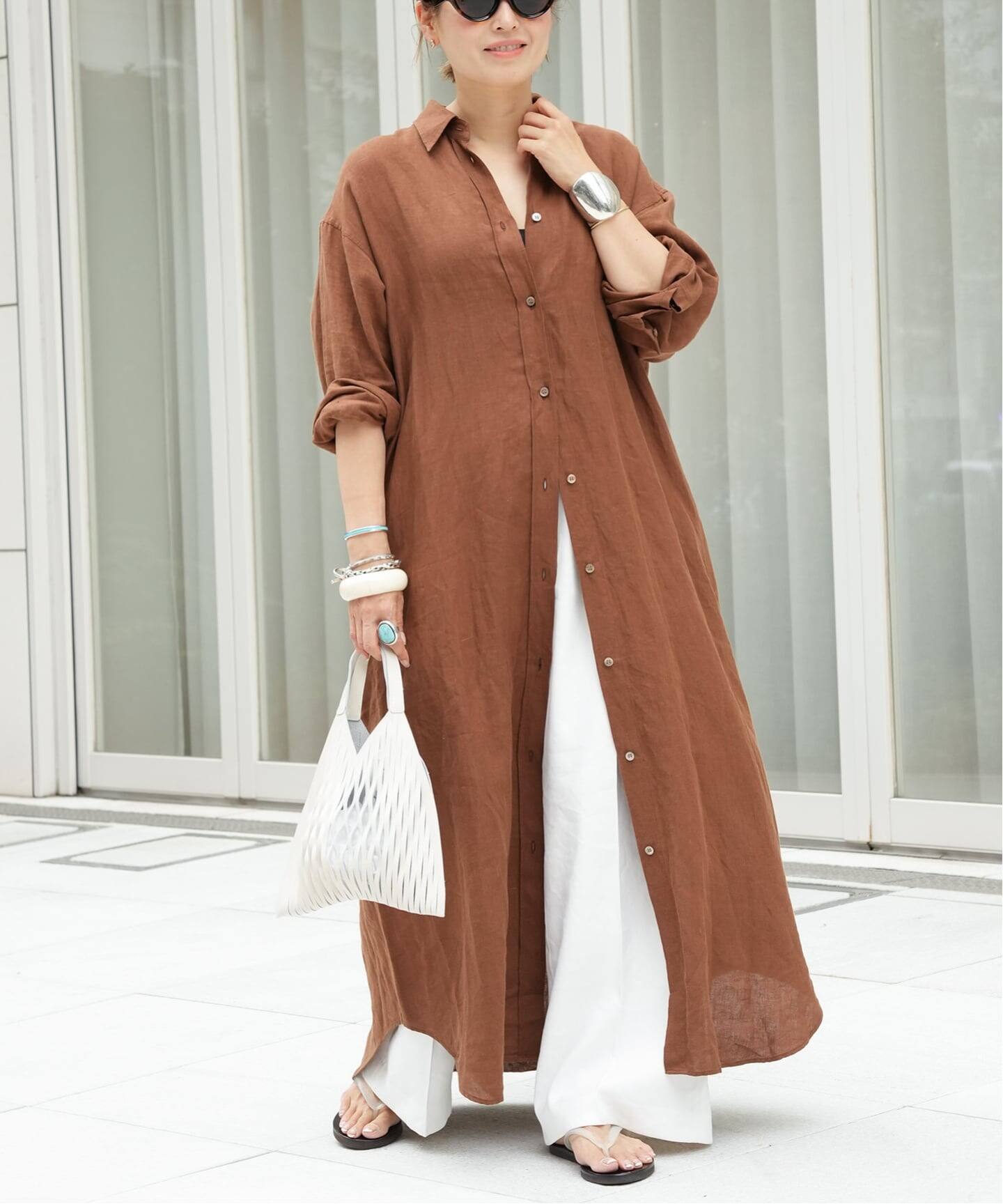 予約》LInen シャツドレス（ワンピース）｜Deuxieme Classe