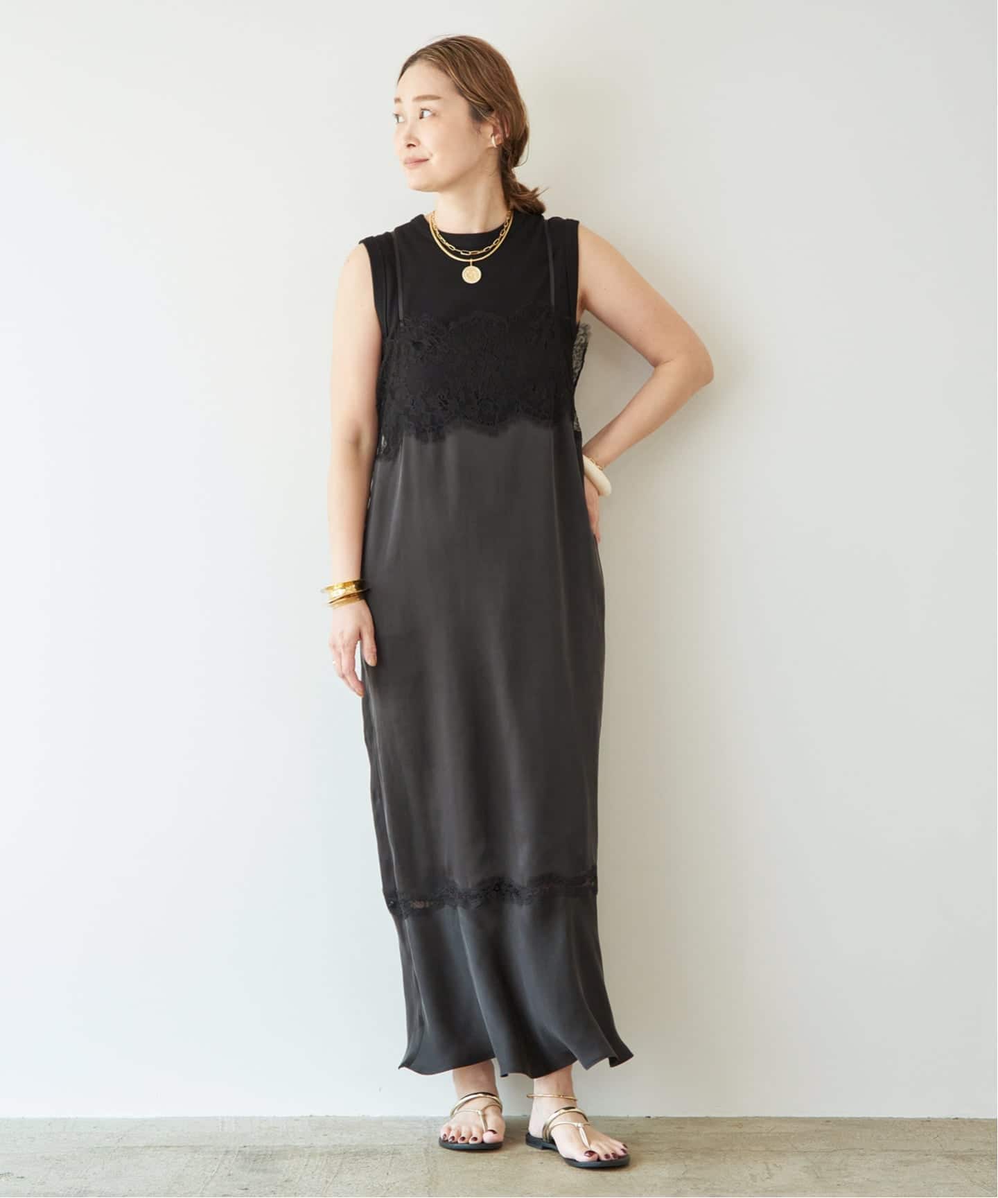 Raspail/ラスパイユ】Lace Switched cami Dress（ワンピース