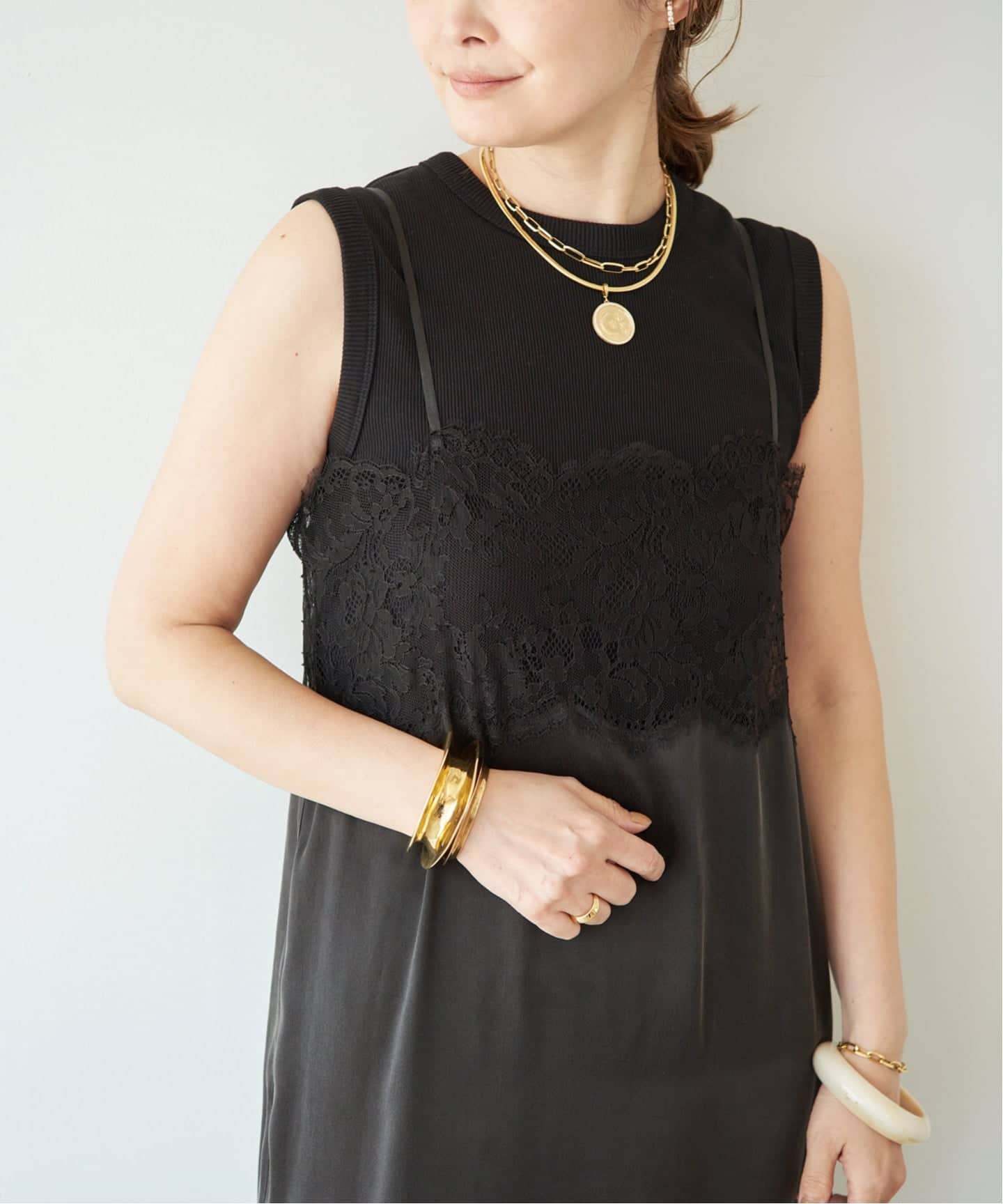 Raspail/ラスパイユ】Lace Switched cami Dress（ワンピース