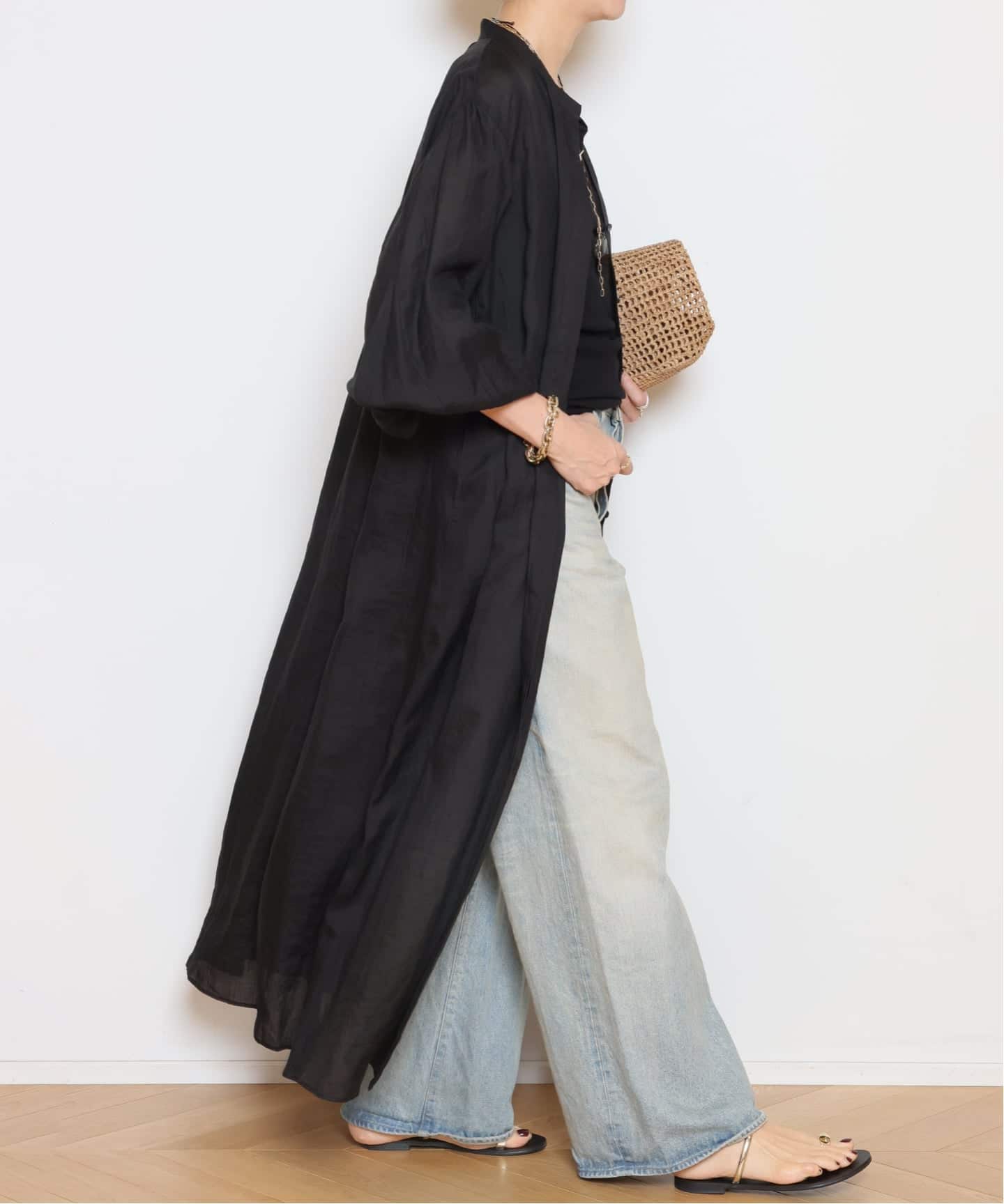 Col Pierrot/コル ピエロ】Ramie Volume Sleeve ワンピース