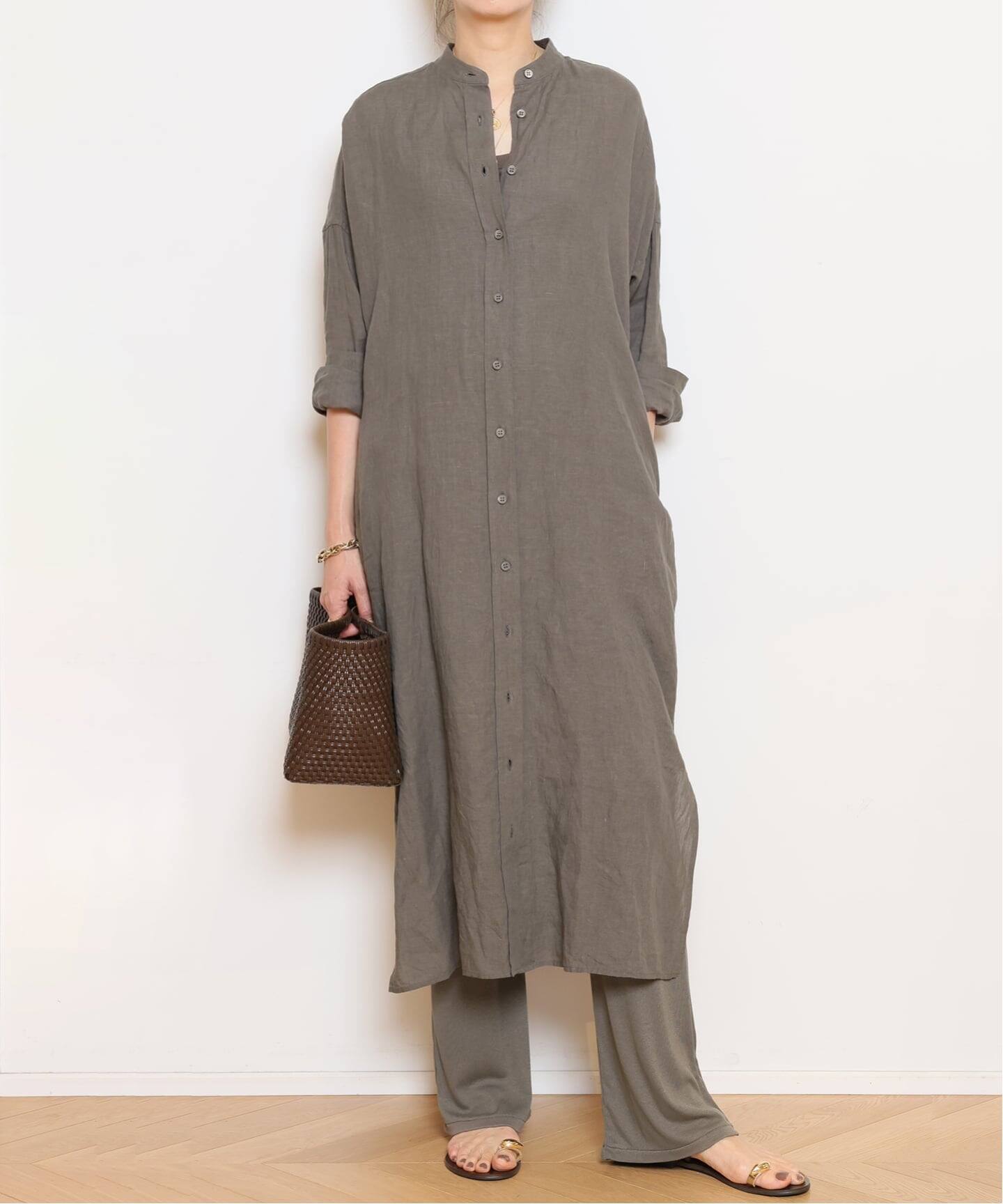 ドゥーズィエムクラス　コットンリネンロングニットドレスワンピース★ベージュ Linen ワンピース（ワンピース）｜MUSE de Deuxieme Classe（ミューズ