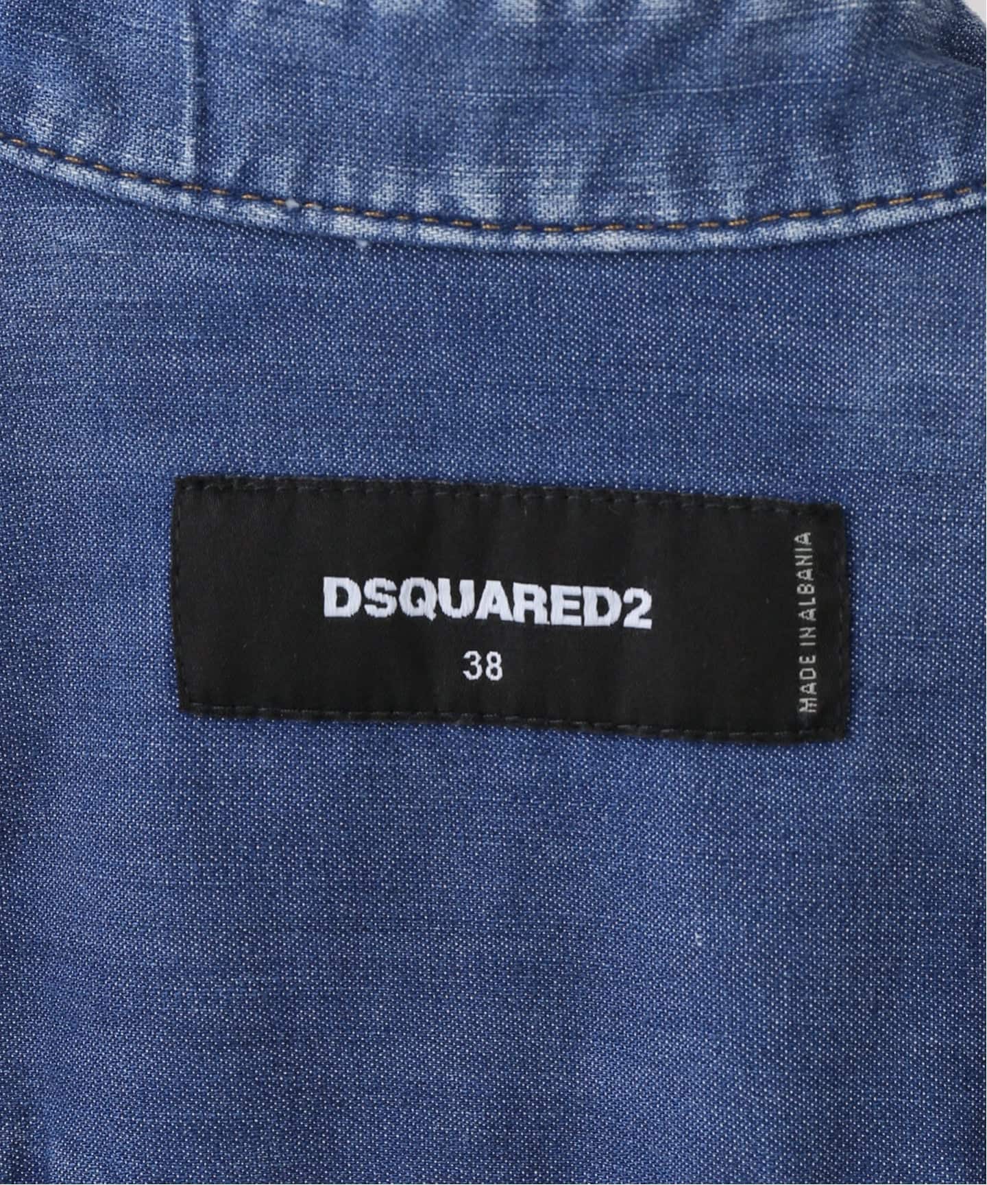 【DSQUARED2 】デニムワンピース ダークブルー 38size DSQUARED2/ディースクエアード】LIGHTWASH DENIM DRESS（ワンピース