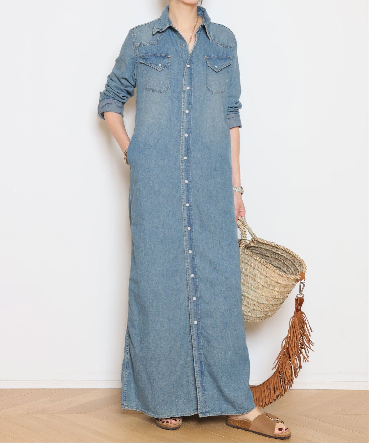 REMI RELIEF/レミレリーフ】DENIM シャツドレス（シャツワンピース