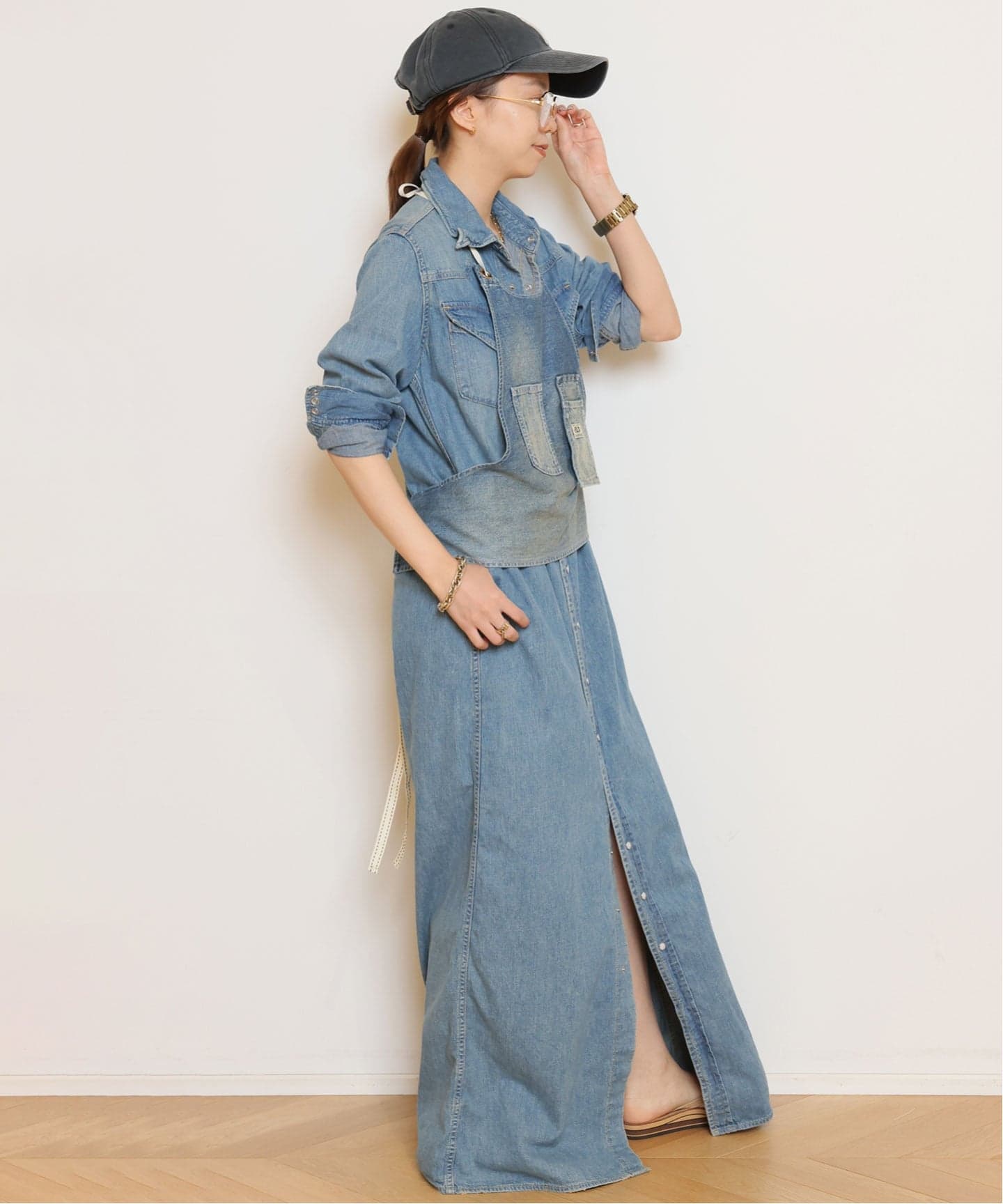 REMI RELIEF/レミレリーフ】DENIM シャツドレス（シャツワンピース