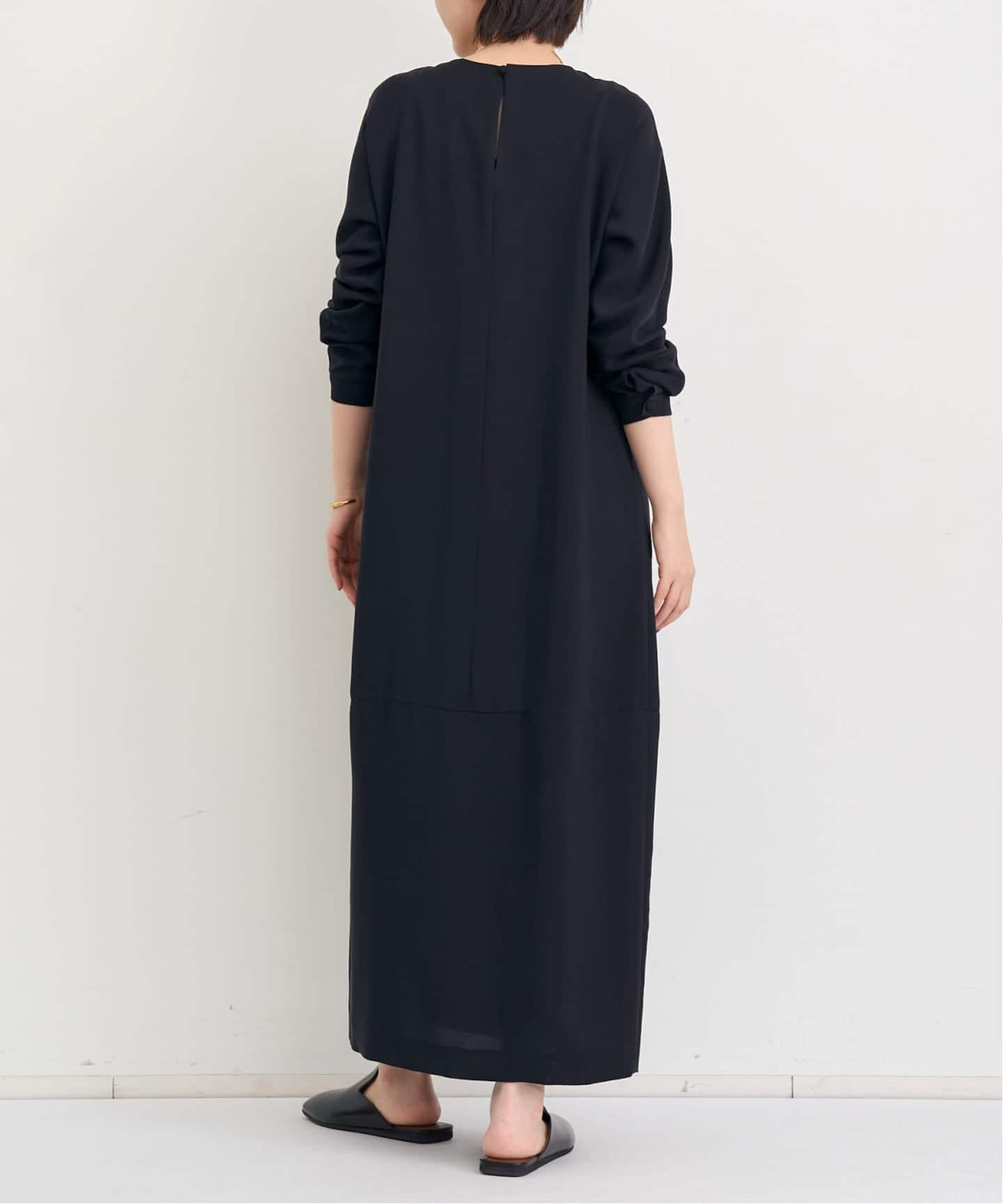美品▲L'Appartement アパルトモン//Vネックシャツワンピース▲黒 MINIMAL DRESS（ワンピース）｜L'Appartement（アパルトモン）の通販