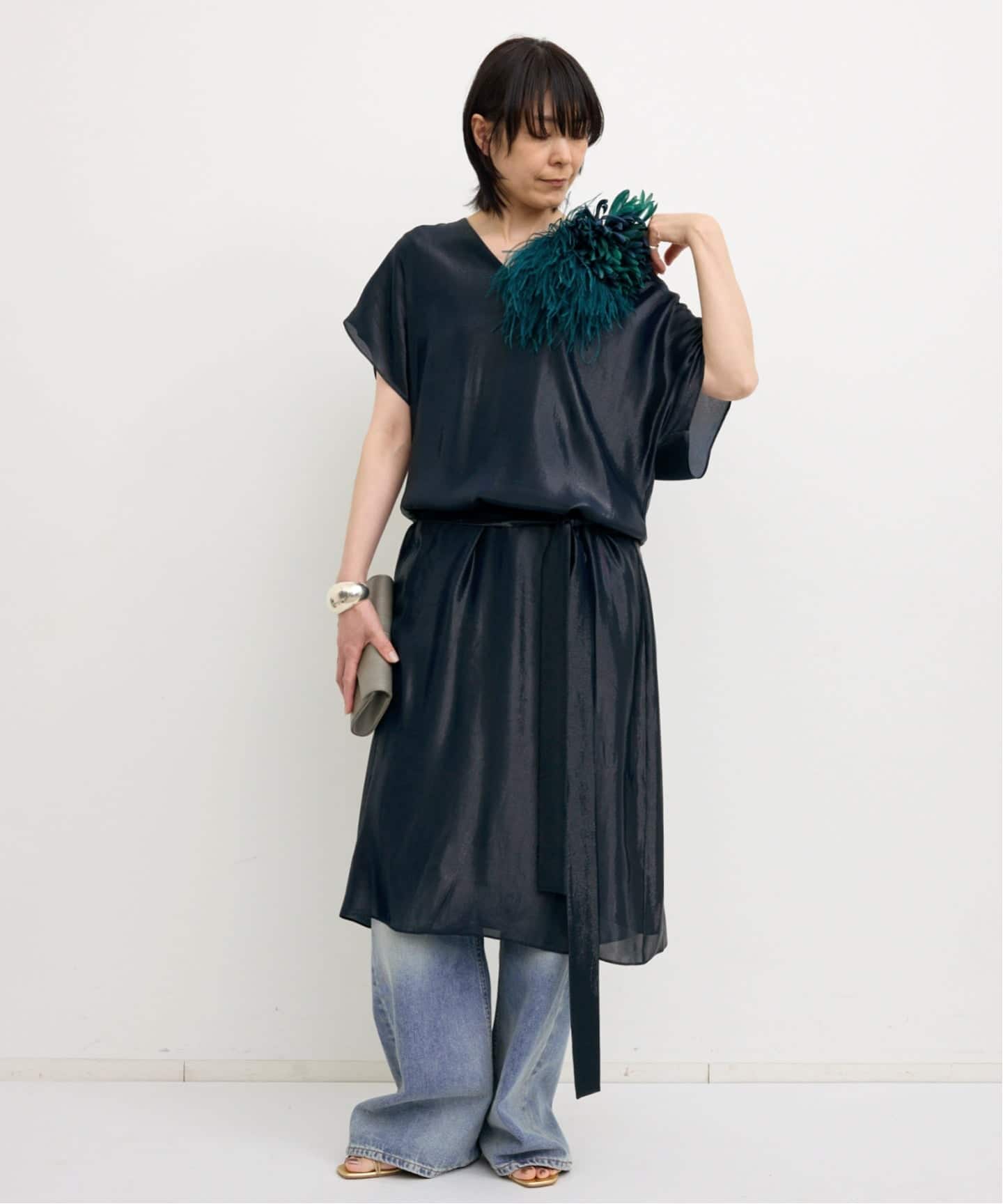 INDRESS/インドレス】 PLAIN LUREX DRESS（ワンピース）｜L