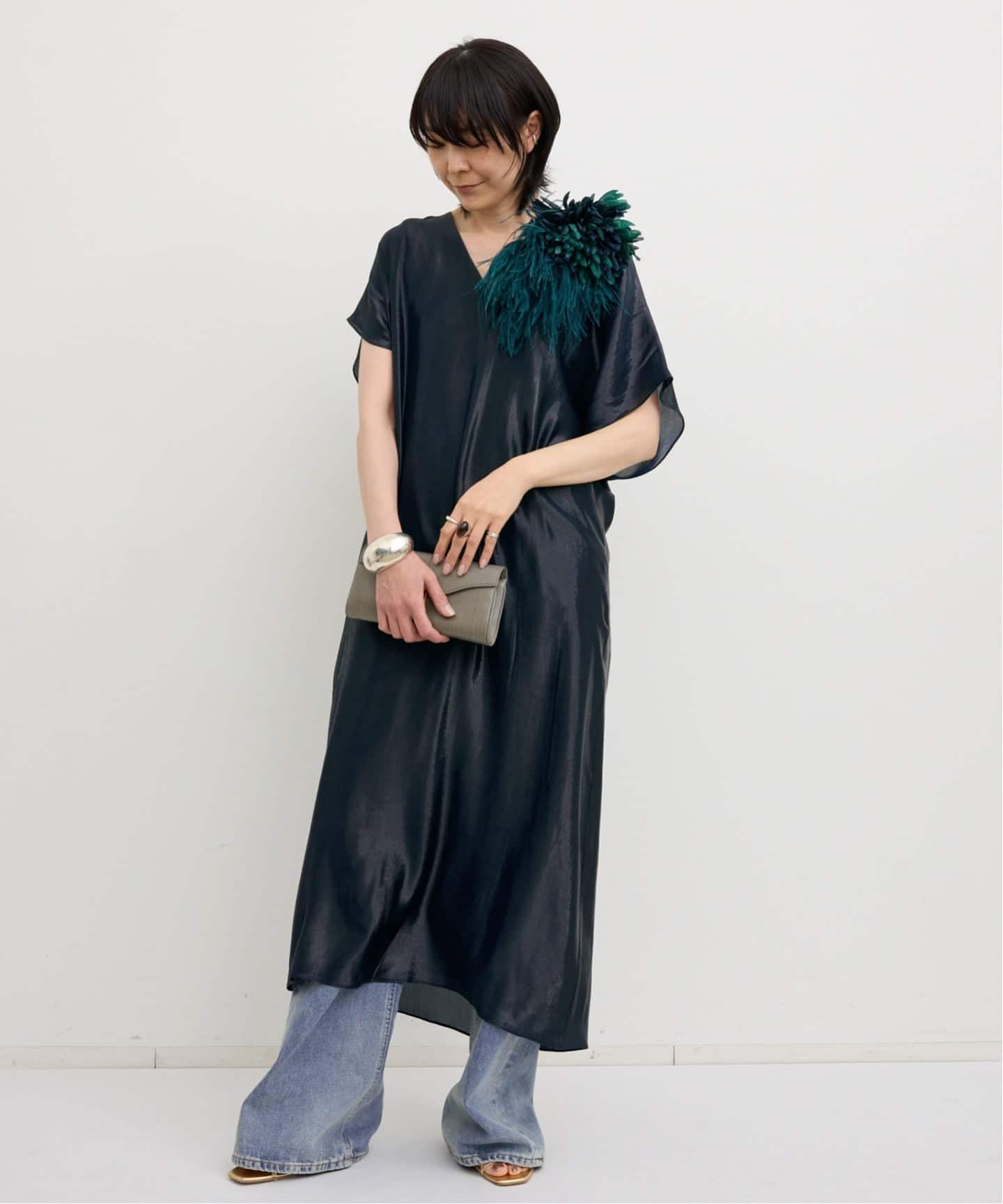 【美品】L'Appartement 25SS インディアンコットンドレス INDRESS/インドレス】 PLAIN LUREX DRESS（ワンピース）｜L