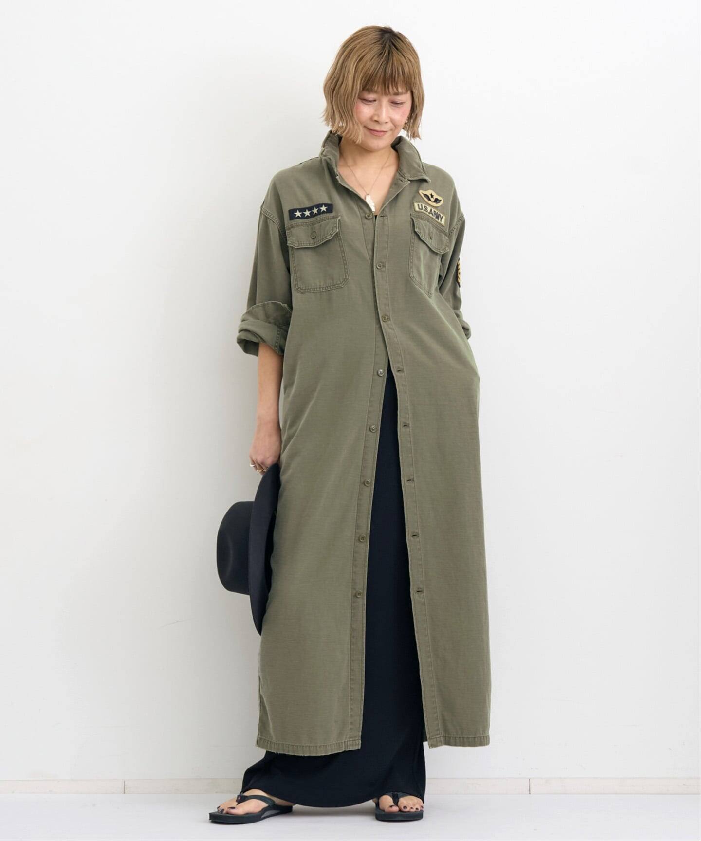 REMI RELIEF/レミ レリーフ】 MILITARY SHIRTS DRESS（シャツ 