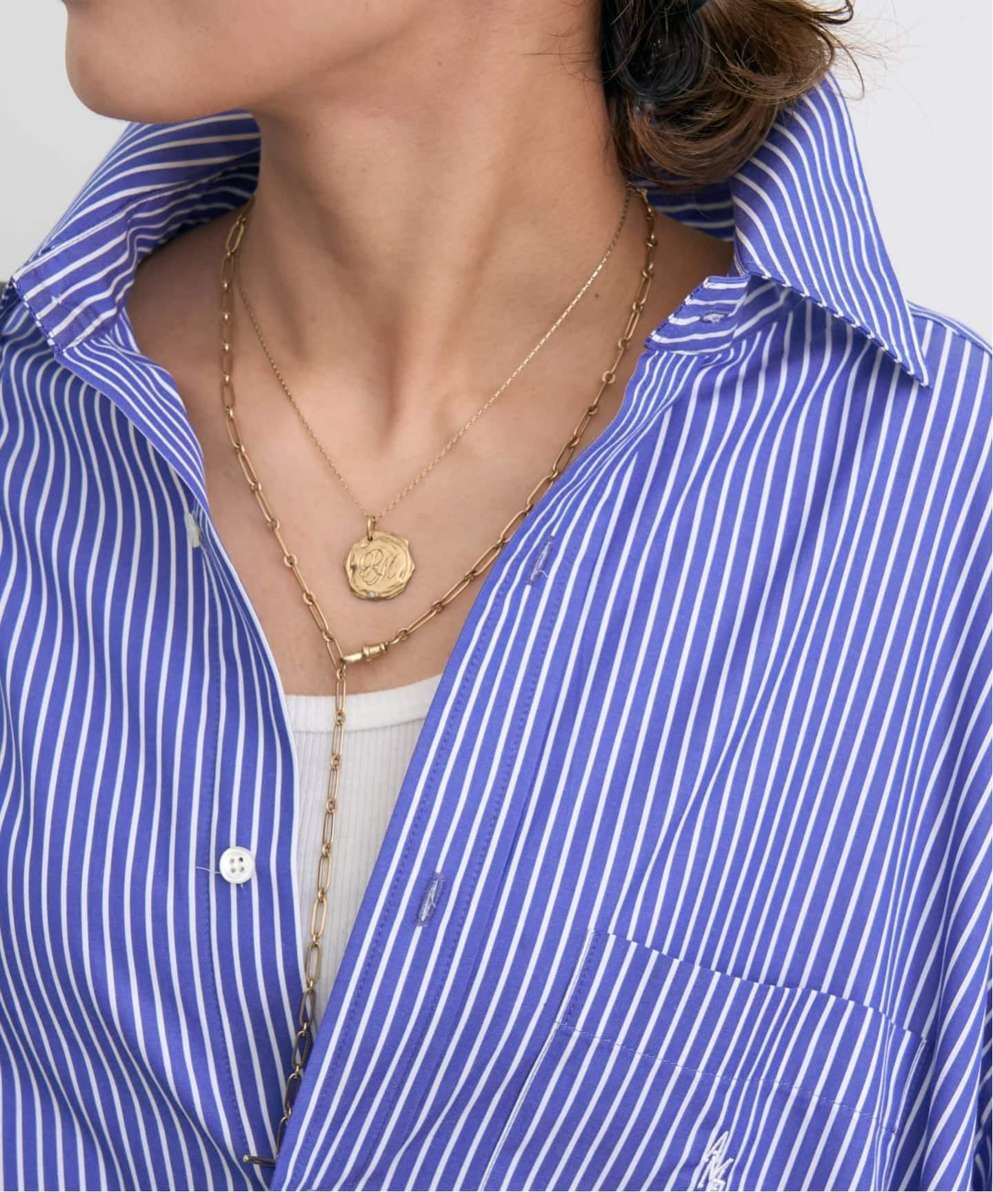 AMERICANA/アメリカーナ】 Stripe Shirt Onepeace（シャツワンピース