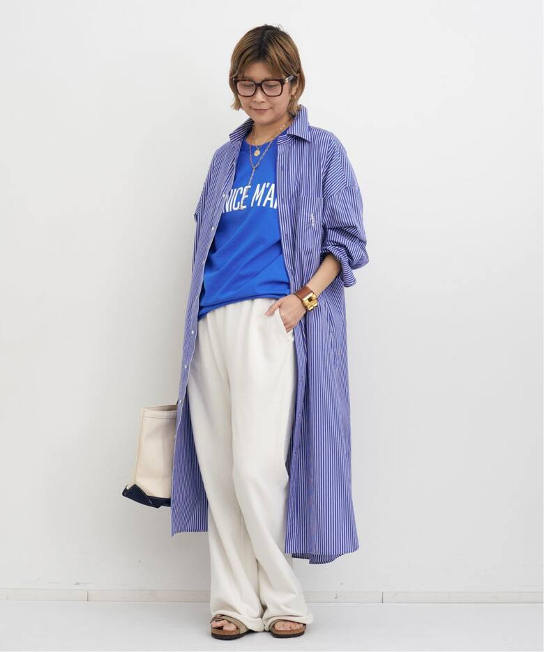 AMERICANA/アメリカーナ】 Stripe Shirt Onepeace（シャツワンピース 