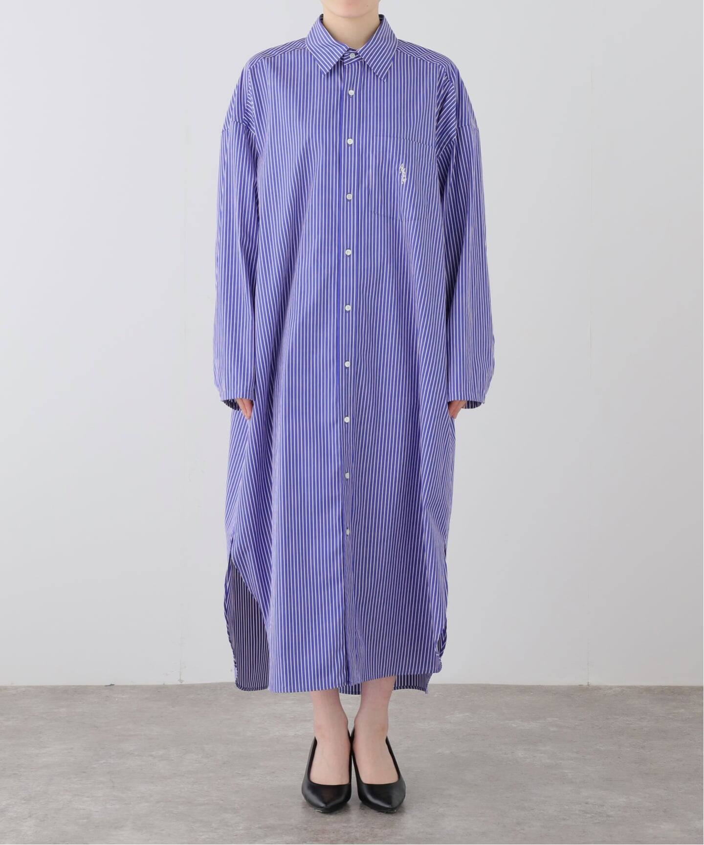 アパルトモン、アメリカーナ　　シャツワンピース AMERICANA/アメリカーナ】 Stripe Shirt Onepeace（シャツワンピース