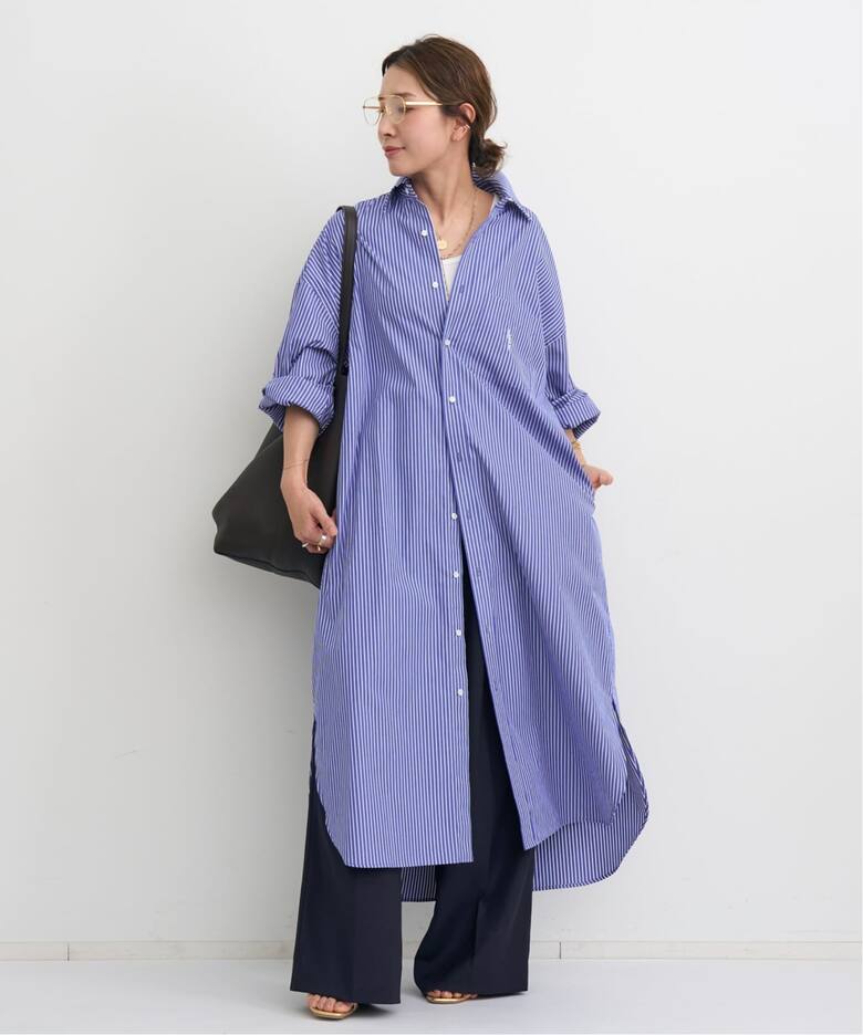 AMERICANA/アメリカーナ】 Stripe Shirt Onepeace（シャツワンピース 