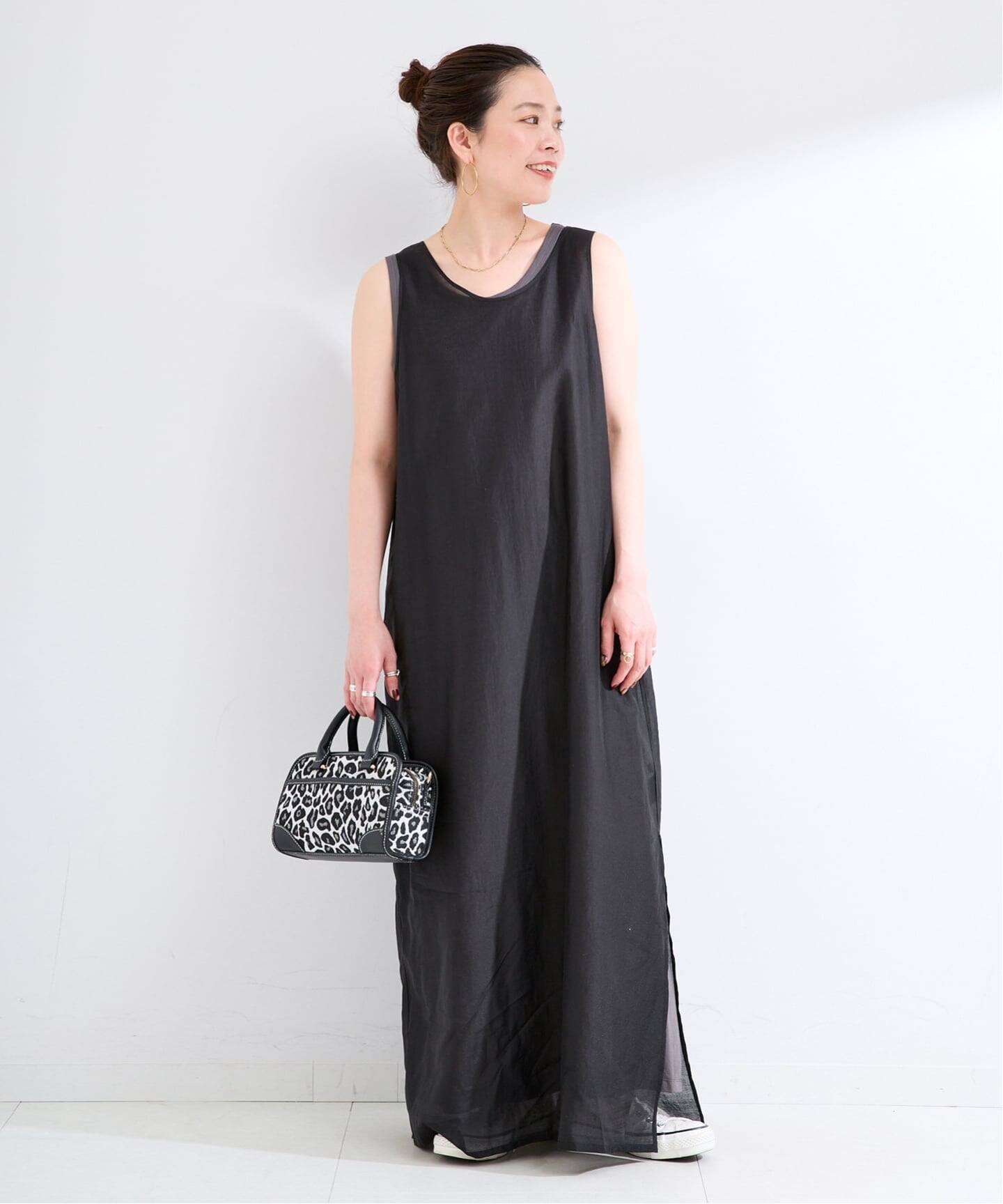 2枚セット》《S/Mサイズ展開》接触冷感/シアー&ソリッドタンクワンピ 