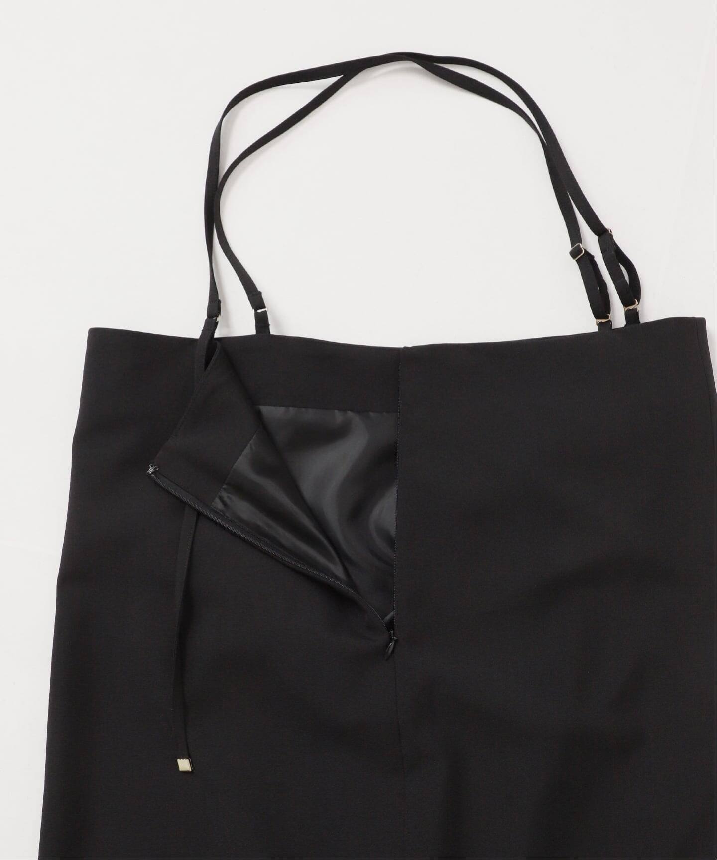 B.C STOCK ブラック ドット柄 キャミワンピース ロング丈 B.C STOCK（ベーセーストック）の「ドット無地プリントキャミ