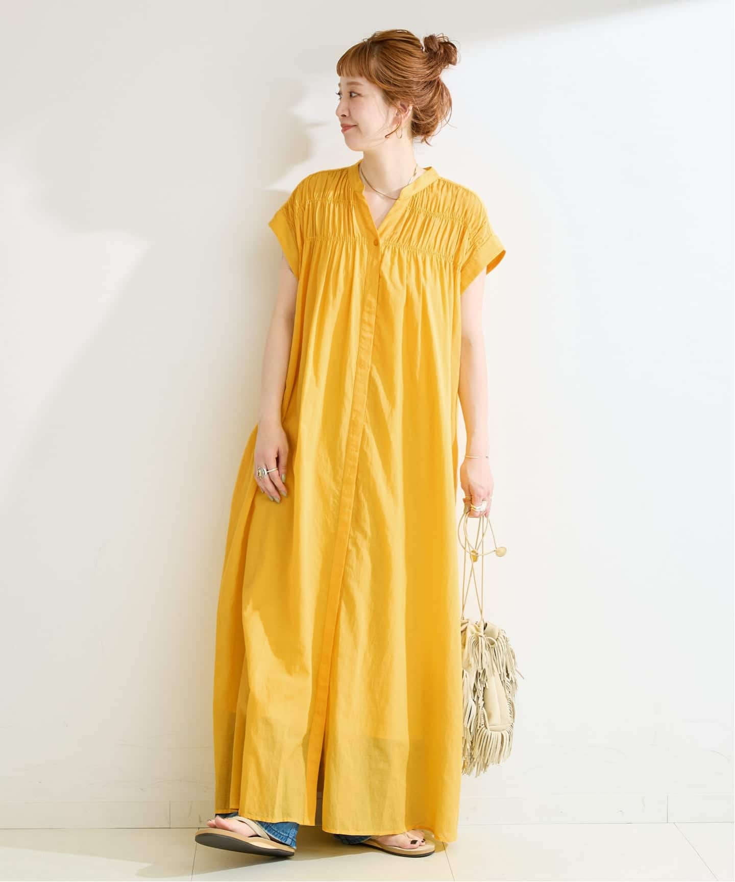 S/Mサイズ展開》手洗い可 / ボイルタックワンピース（ワンピース