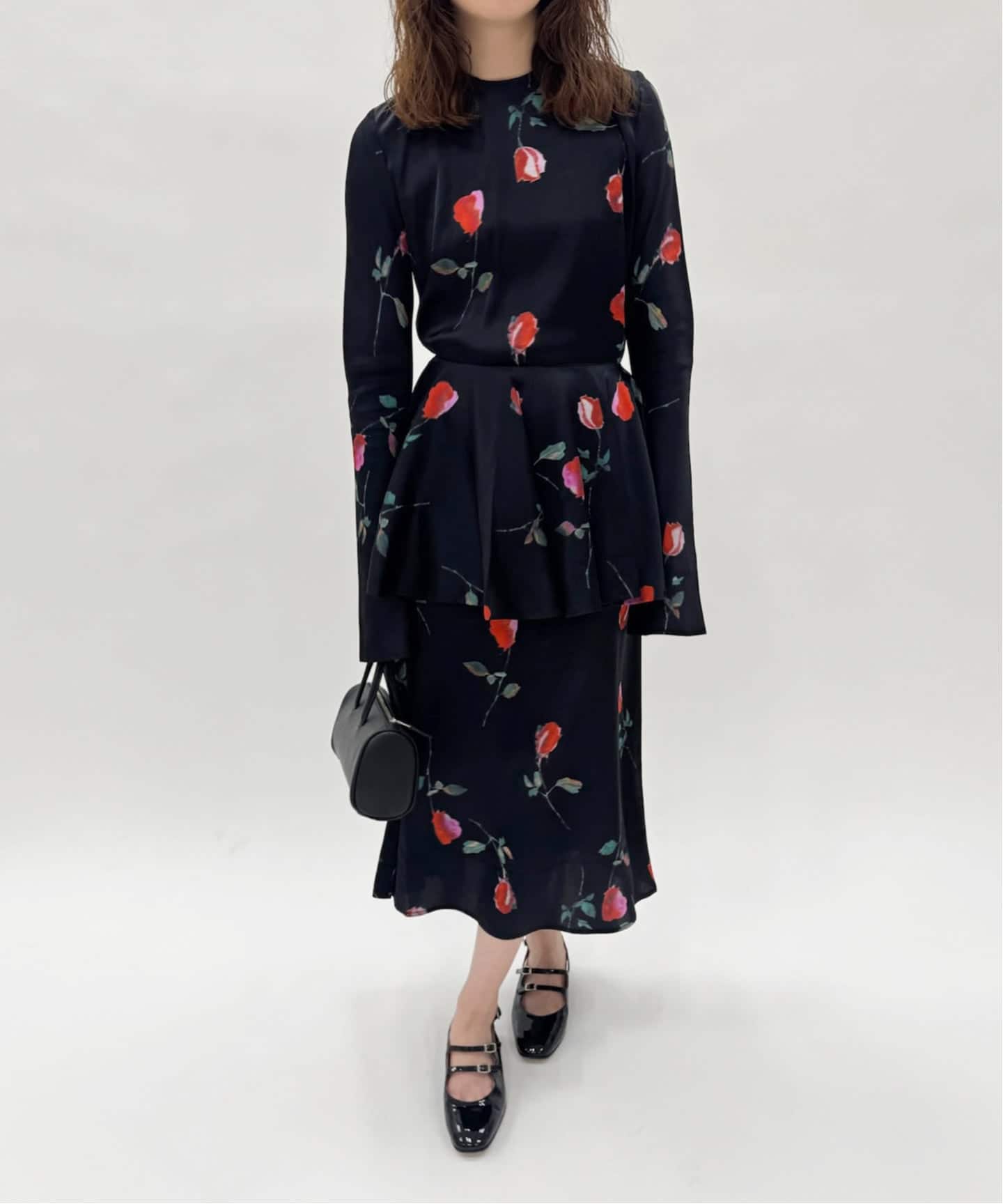 GANNI/ガニー】Printed Stretch Satin Midi Dress（ワンピース）｜EDIT