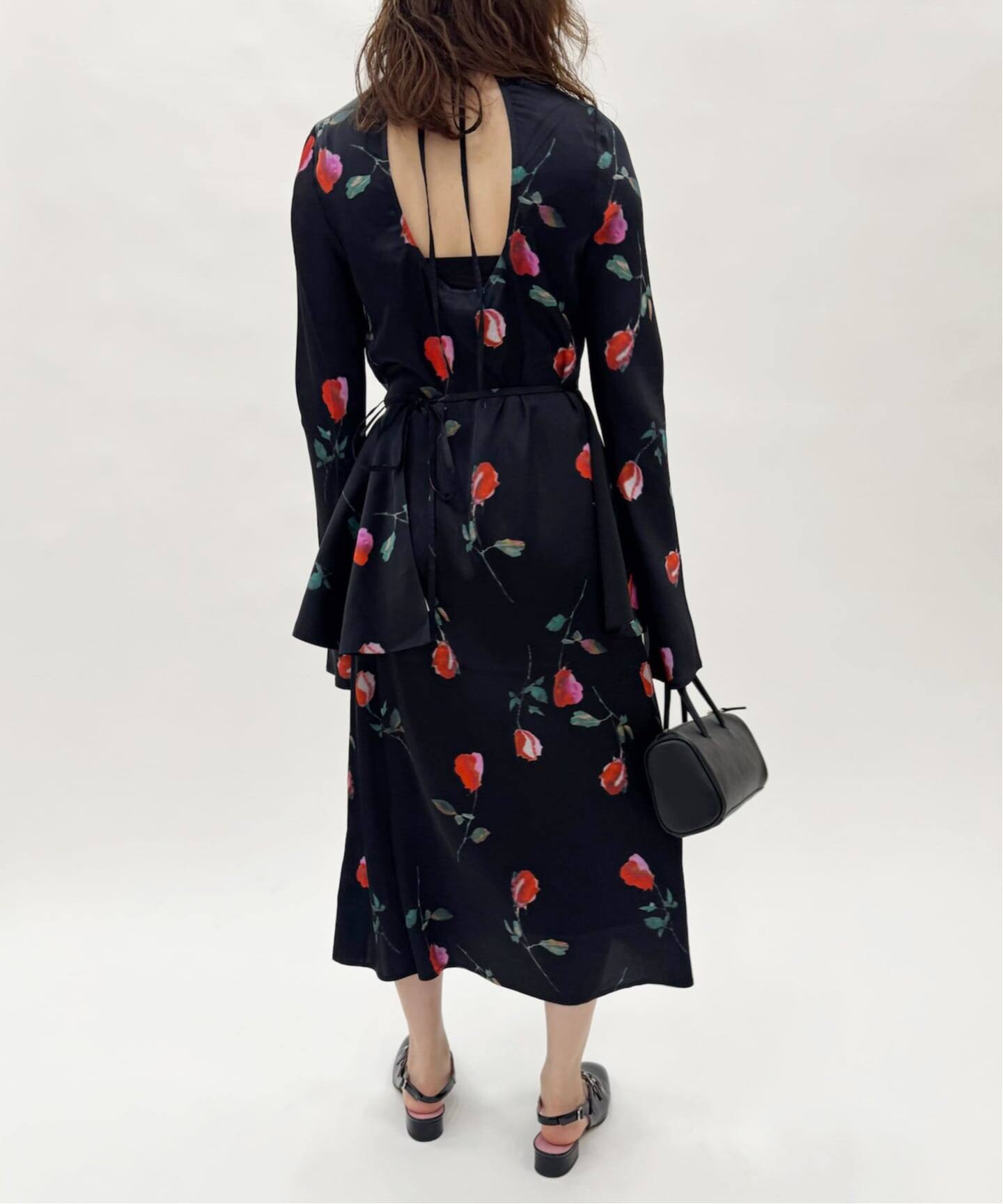GANNI/ガニー】Printed Stretch Satin Midi Dress（ワンピース）｜EDIT